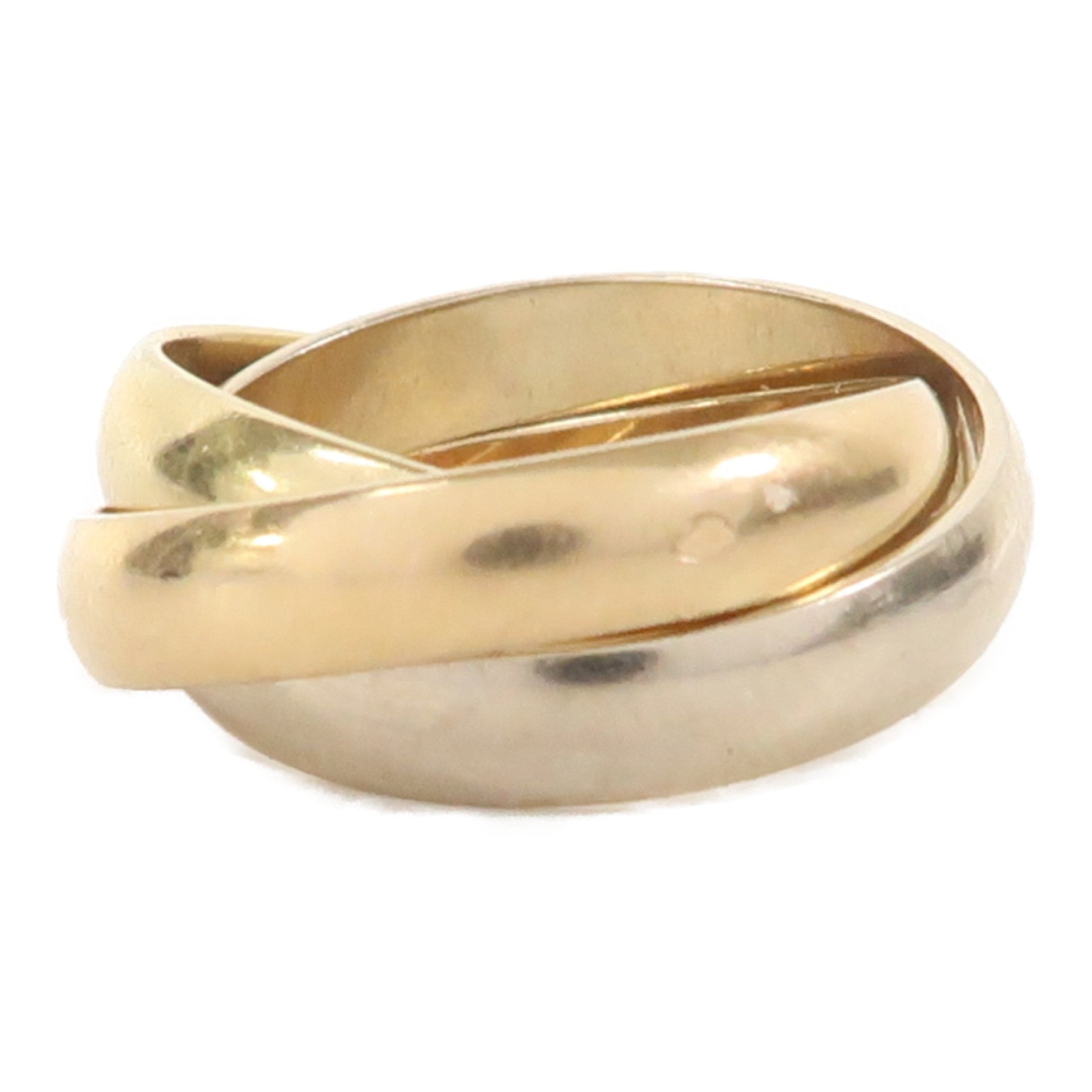 CARTIER 18K黃金/白金/玫瑰金Trinity戒指Cartier#47/US#4
