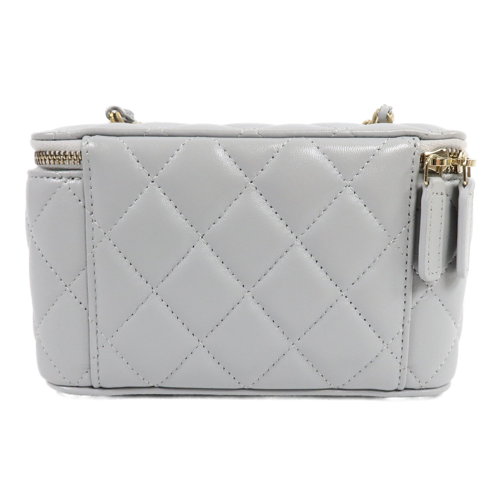 CHANEL 羊皮皮革Vanity Case With Gold Ball鏈帶手挽肩背兩用袋