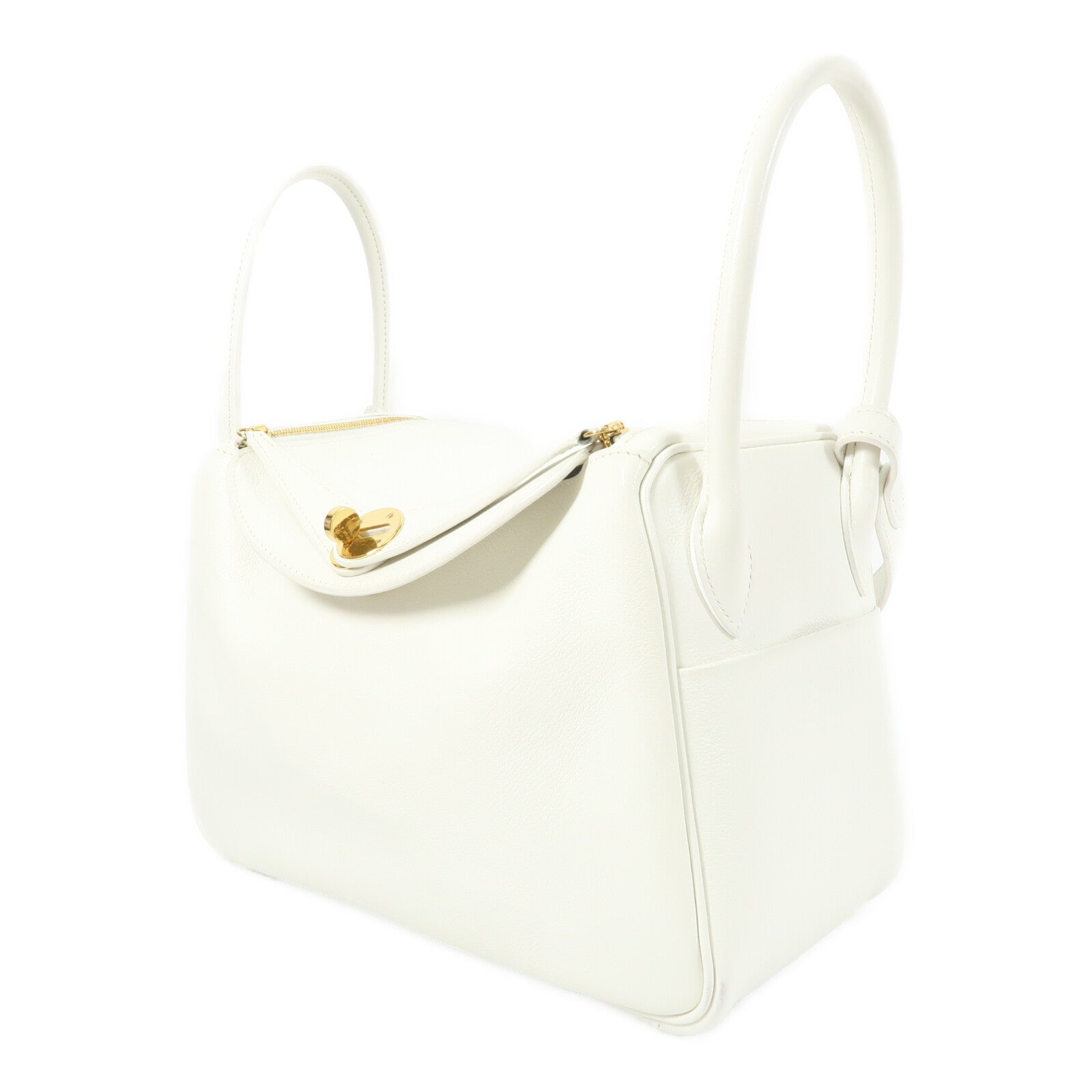 HERMES Evercolor皮革Lindy 26手挽肩背兩用袋Blanc