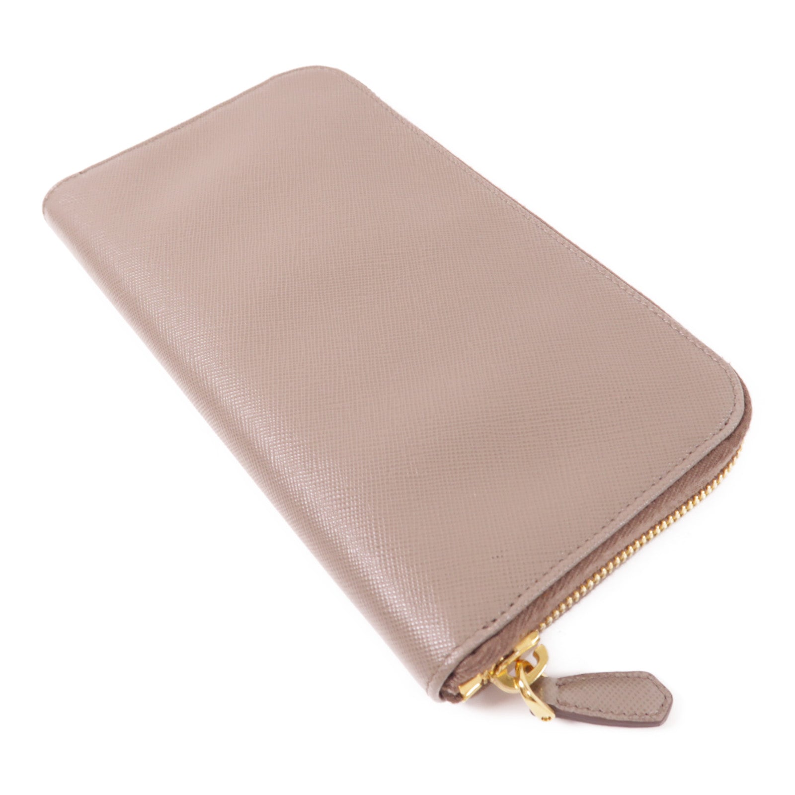 PRADA GHW Zipper Long Wallet  IM0506 Calfskin Leather Brown