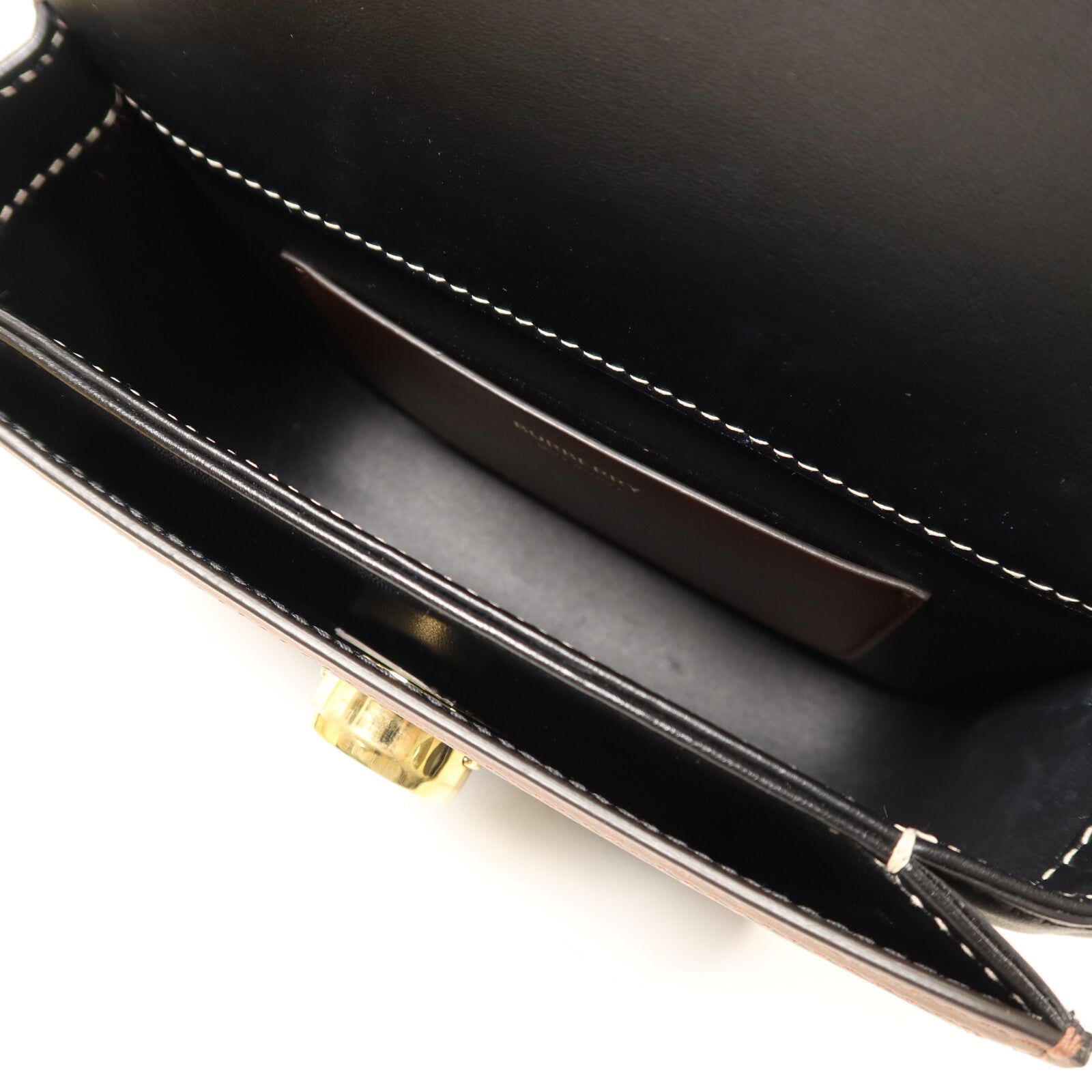 BURBERRY 牛皮皮革/塗層帆布Shoulder Bag金扣肩背袋