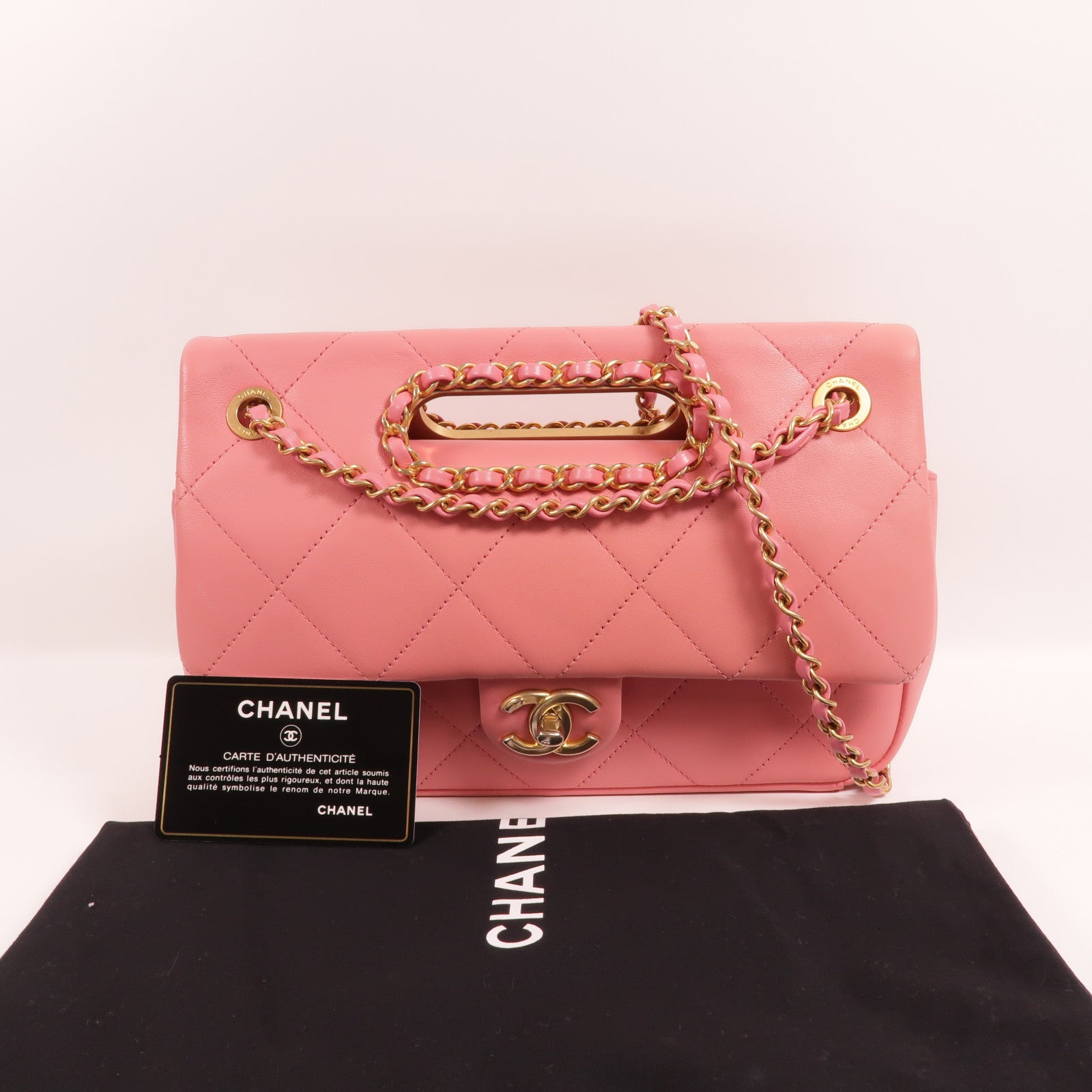 CHANEL 羊皮皮革A Real Catch Flap Bag手挽肩背兩用袋