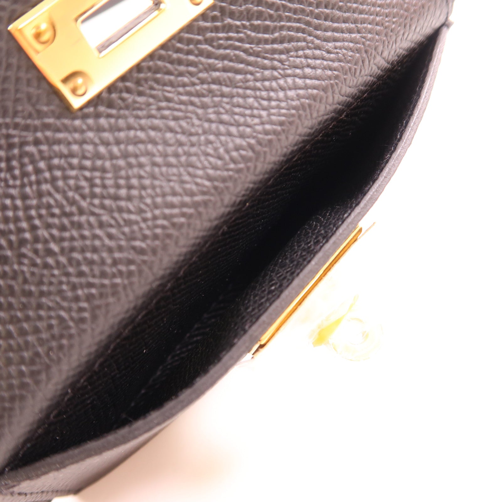 HERMES 【激減優惠】Swift皮革/Epsom皮革Kelly Pocket Bag Strap金扣肩帶Noir