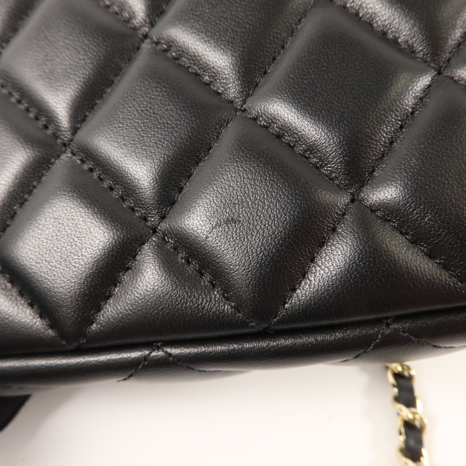 CHANEL 羊皮皮革Chain Shoulder金扣鏈帶肩背袋