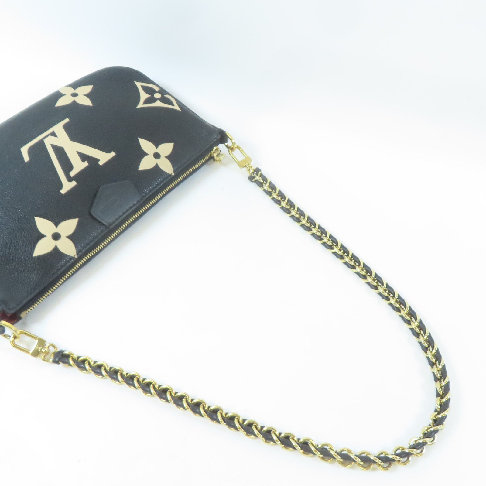 LOUIS VUITTON Monogram Empreinte Multi Pochette Accessoires金扣肩背袋黑色