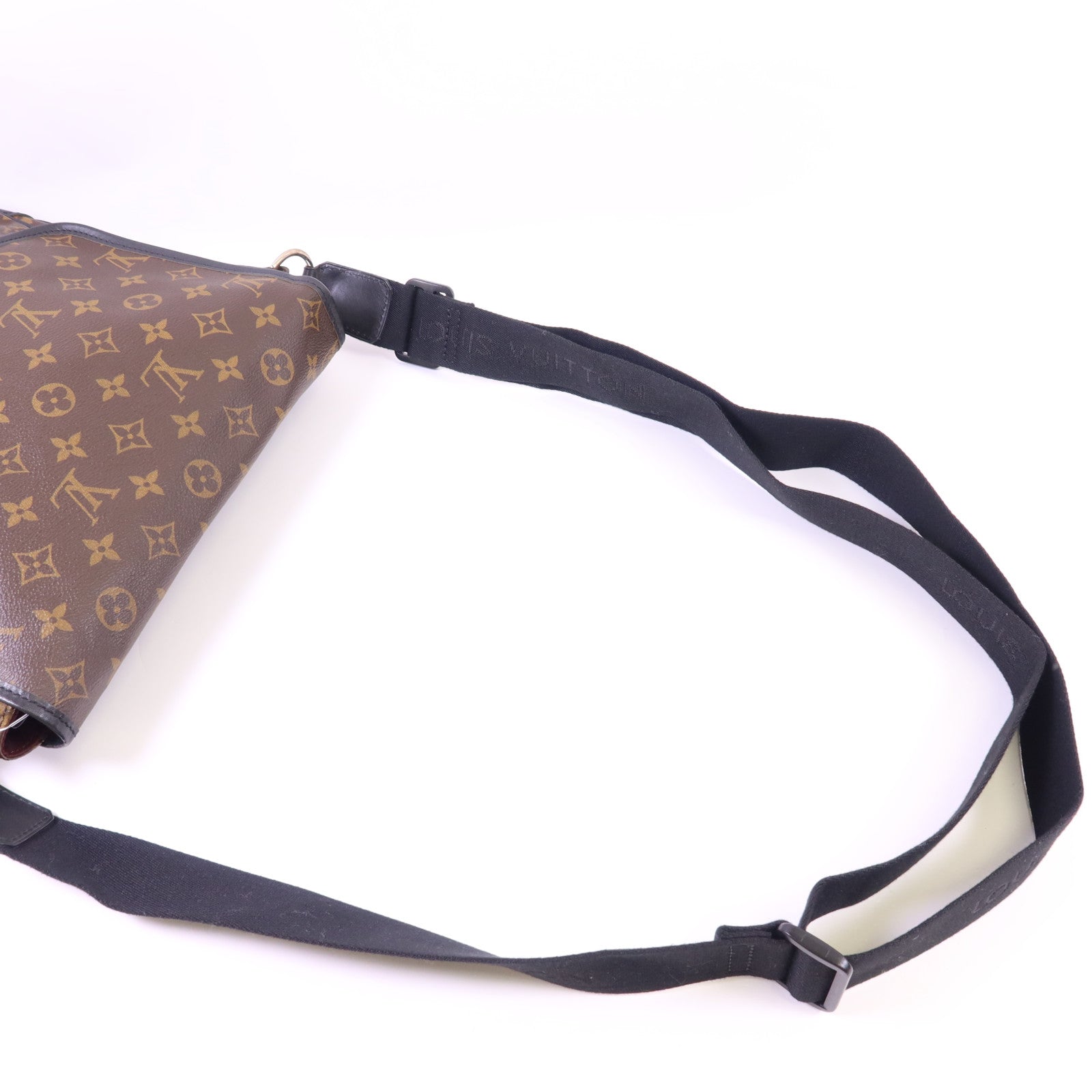 LOUIS VUITTON Monogram Macassar Bass MM金扣肩背袋M56715