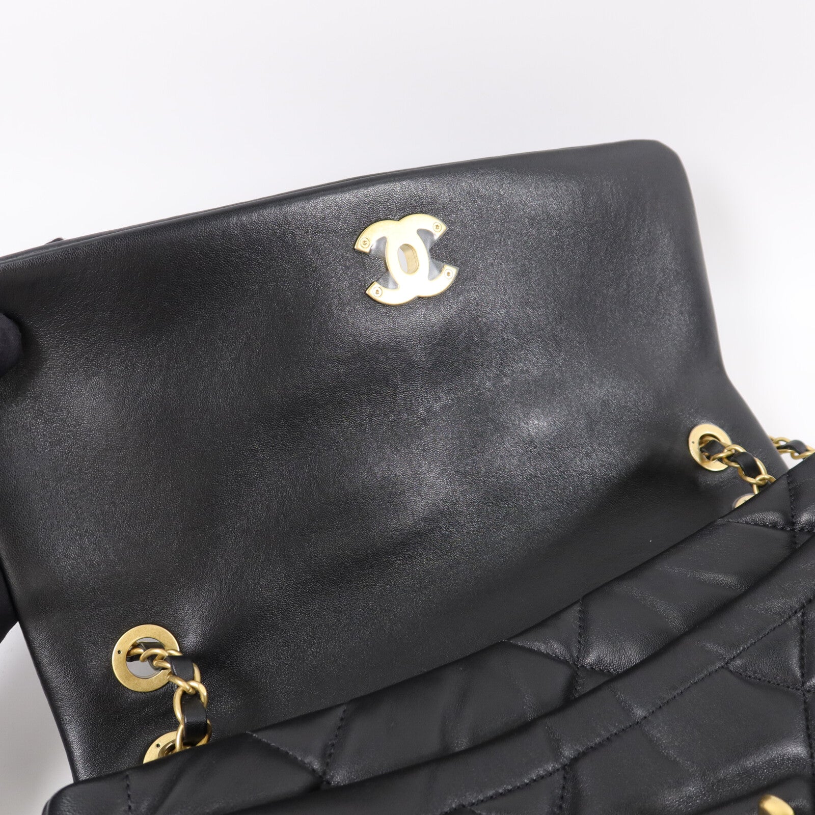 CHANEL 羊皮皮革25K Flap Bag Large鏈帶肩背袋
