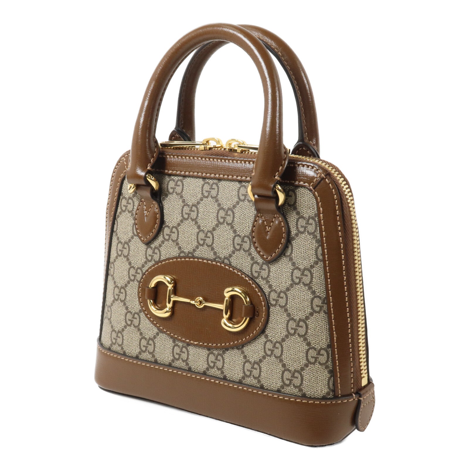 GUCCI 塗層帆布Horsebit 1955 Top Handle手挽肩背兩用袋