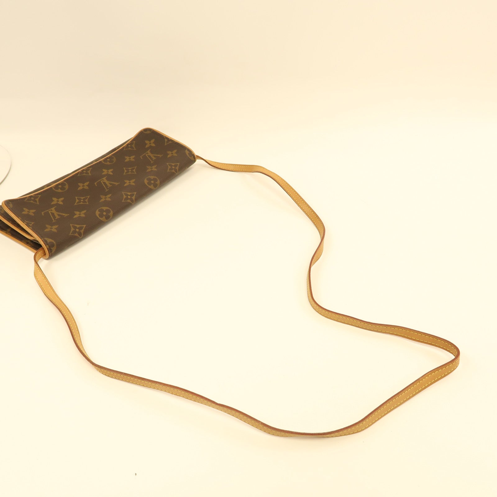 LOUIS VUITTON Monogram Pochette Twin GM金扣肩背袋啡色