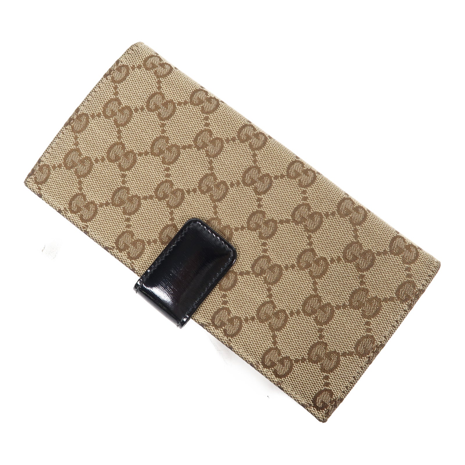 GUCCI 帆布Long Wallet銀扣長錢包啡色