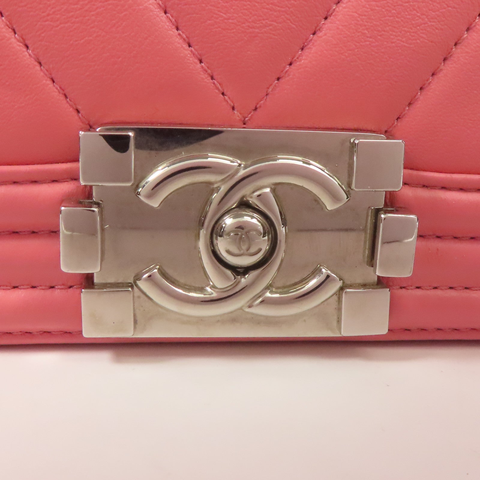 CHANEL CC SHW Boy Chanel Chain Shoulder Bag Calfskin Leather Pink