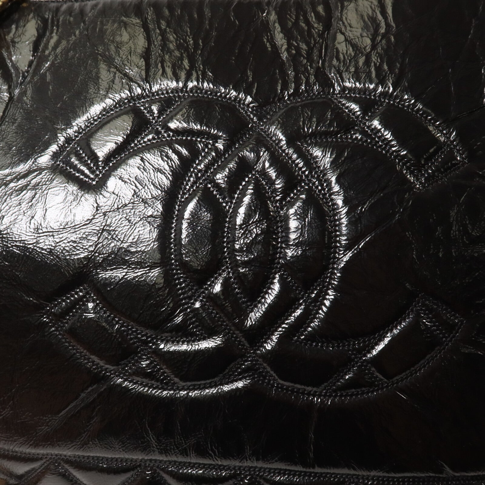 CHANEL 漆皮皮革Chain Shoulder鏈帶肩背袋