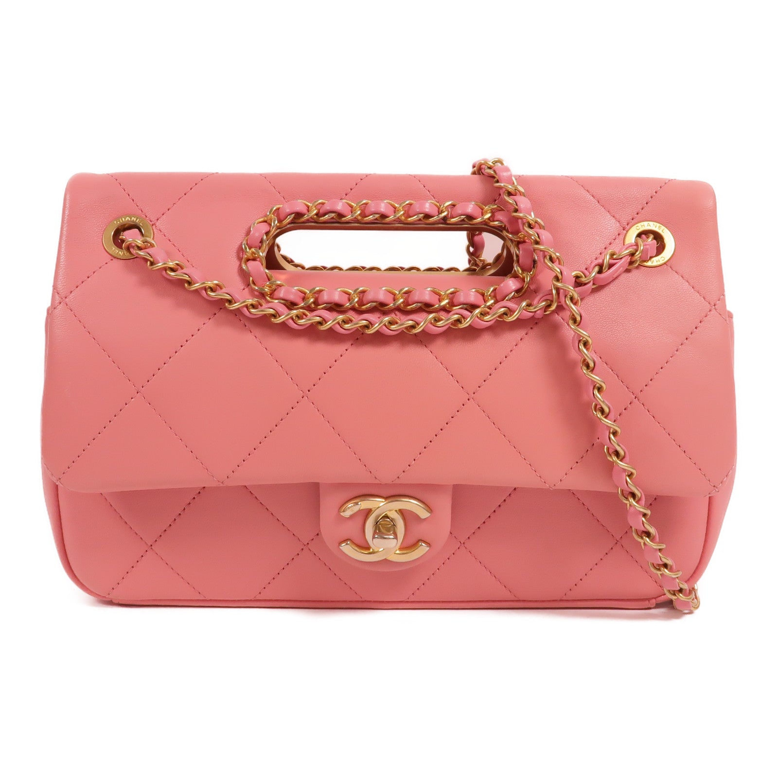 CHANEL 羊皮皮革A Real Catch Flap Bag手挽肩背兩用袋