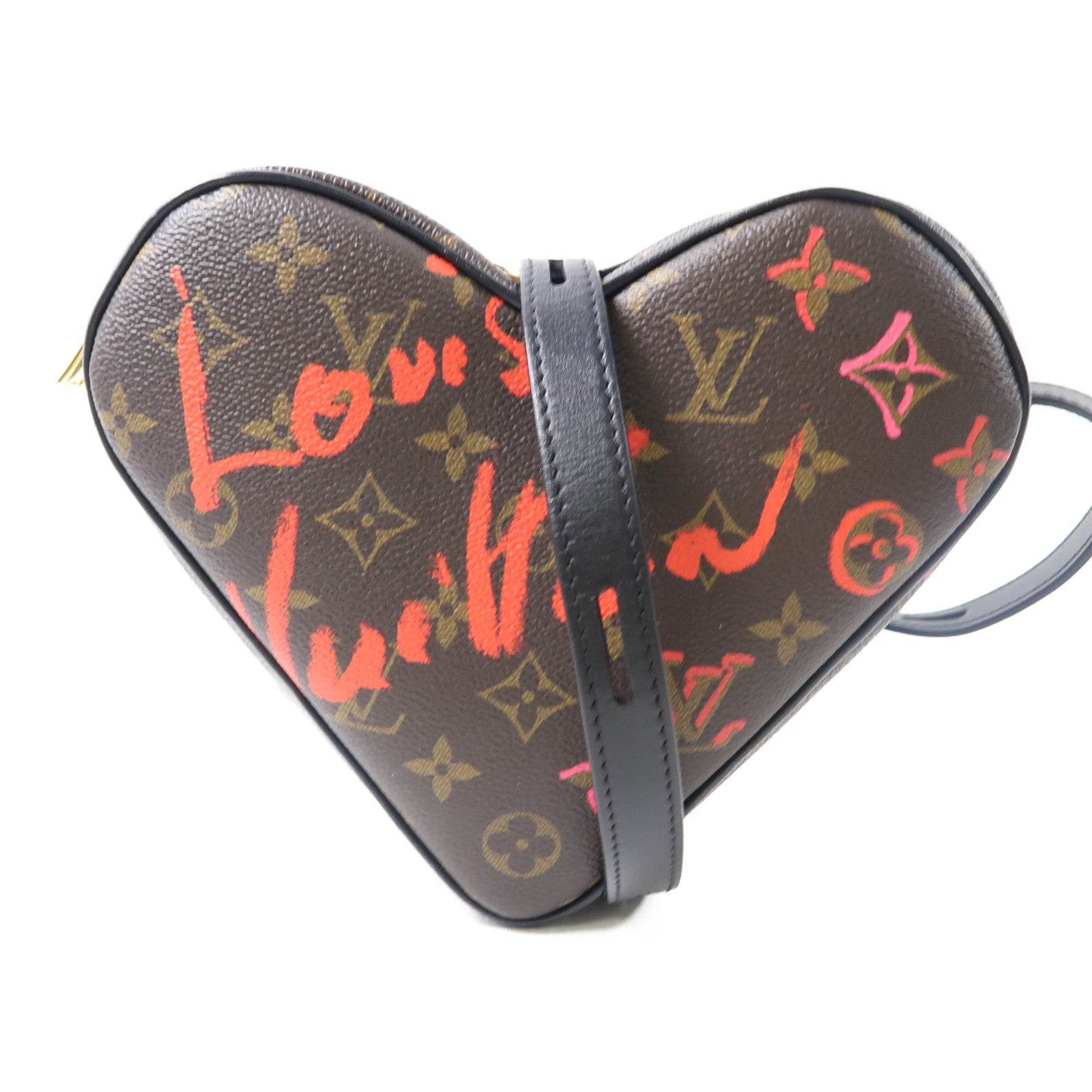 LOUIS VUITTON Monogram Sac Coeur Fall In Love金扣肩背袋棕色