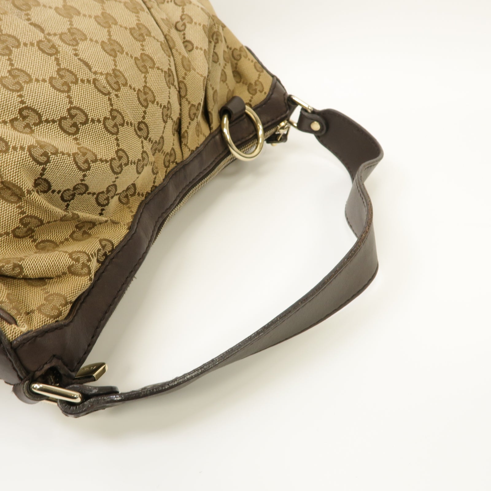 GUCCI 【激減優惠】帆布Shoulder Bag金扣肩背袋棕色
