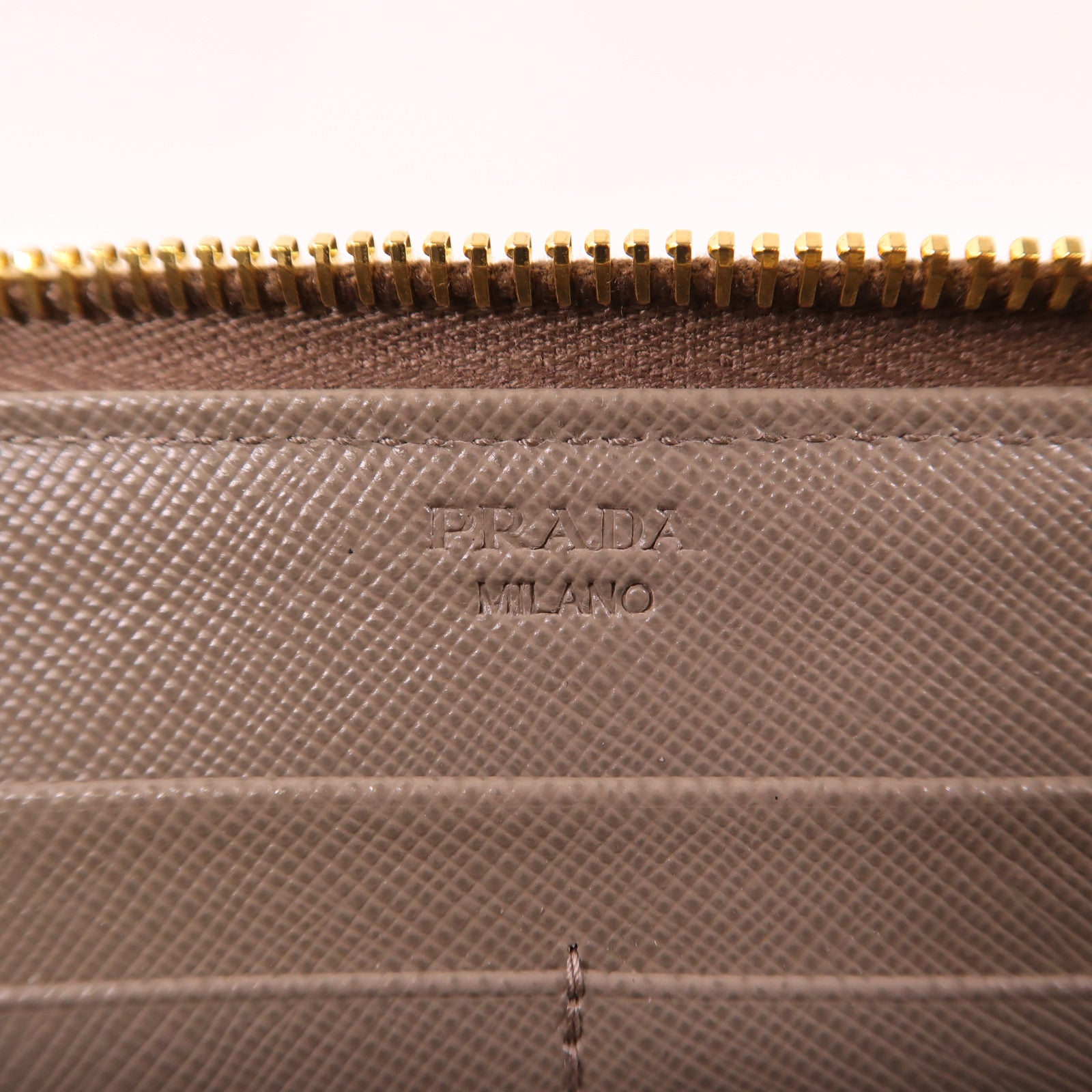 PRADA GHW Zipper Long Wallet  IM0506 Calfskin Leather Brown