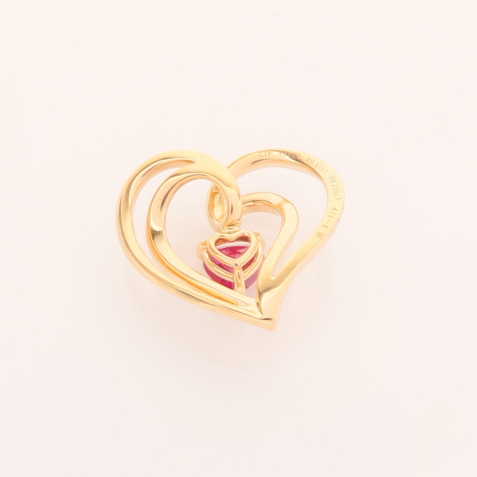 JEWELRY 18K玫瑰金Ruby Diamond Pendant紅寶石/鑽石吊墜