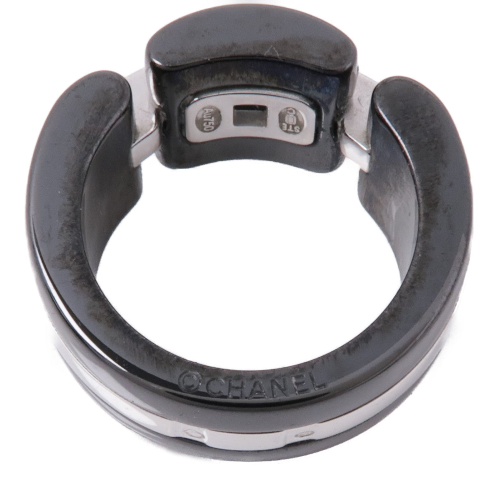 CHANEL 18K白金/陶瓷Ultra Ring戒指US#5.5