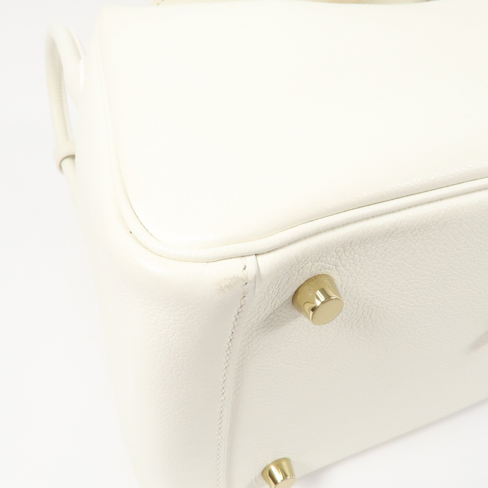HERMES Evercolor皮革Lindy 26手挽肩背兩用袋Blanc