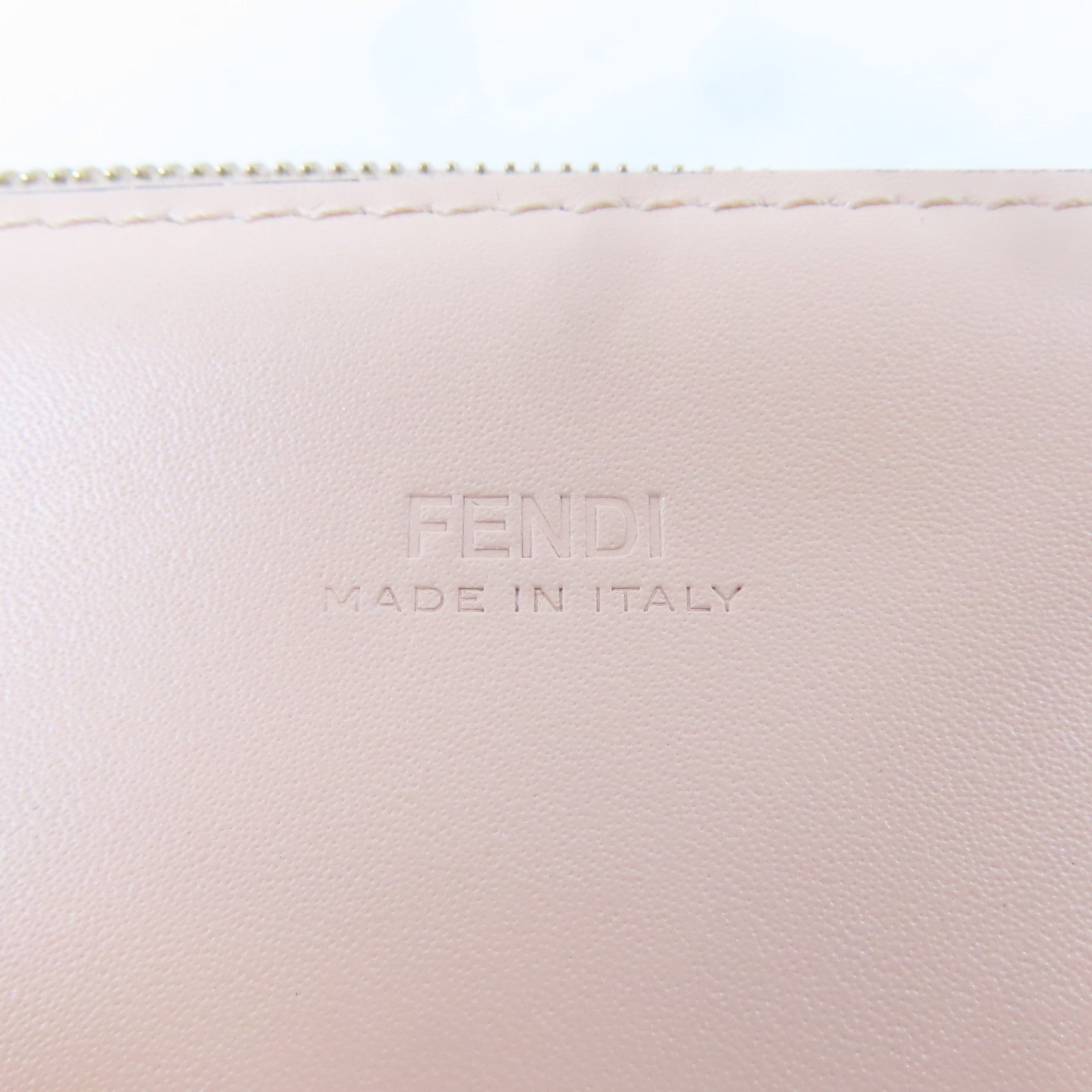 FENDI 牛皮皮革Wallet On Chain金扣鏈帶肩背袋桃色