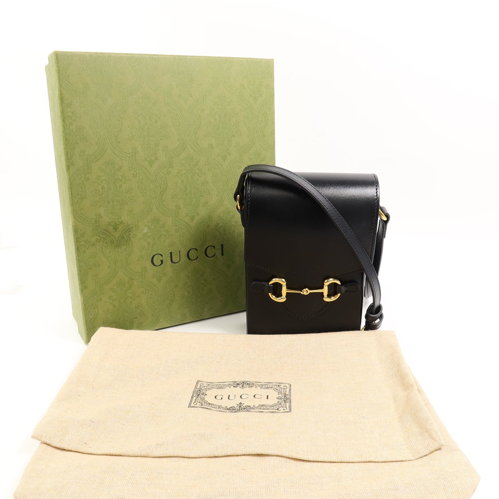 GUCCI 牛皮皮革1955 Horsebit肩背袋