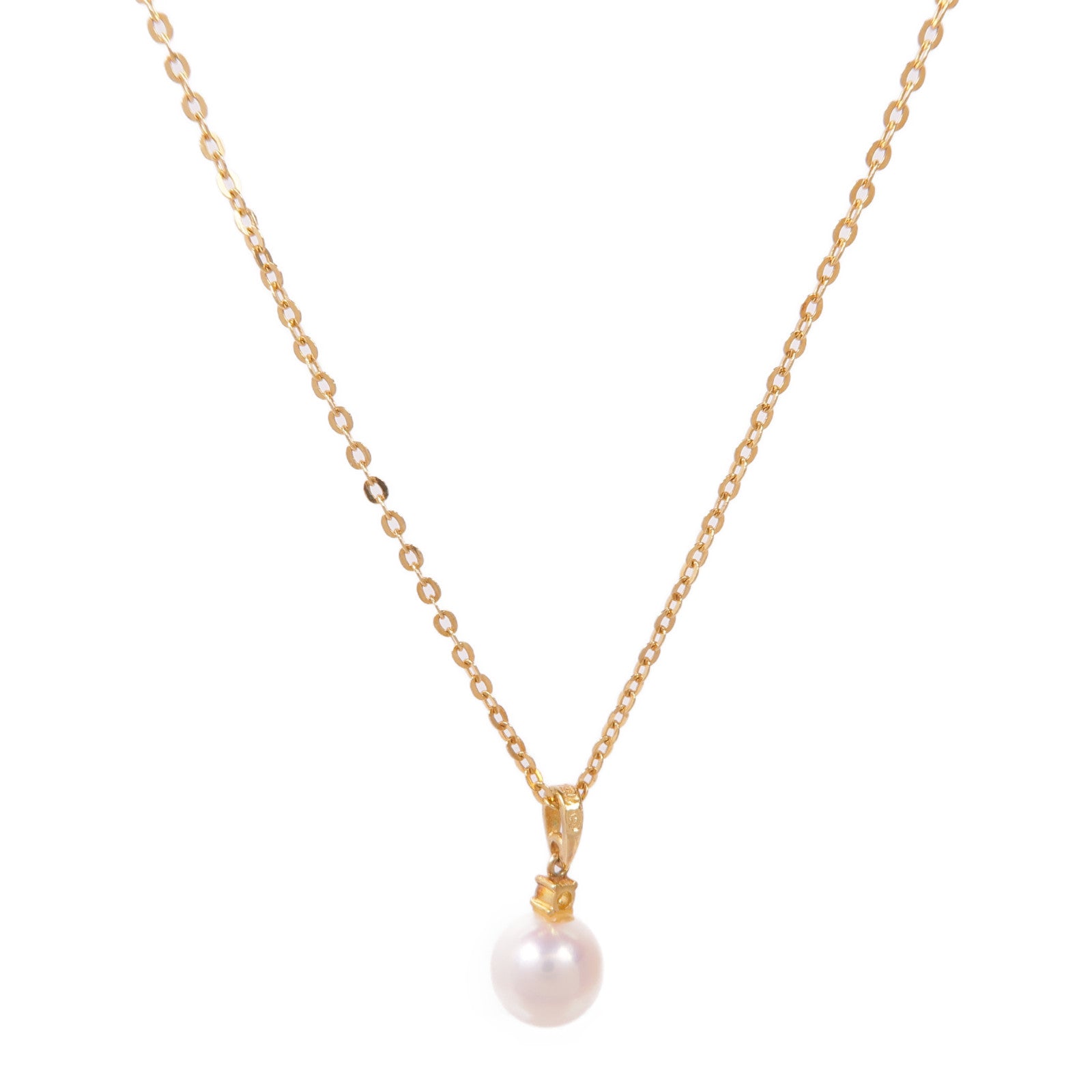 MIKIMOTO 18K黃金Pearl Diamond Necklace珍珠/鑽石項鍊