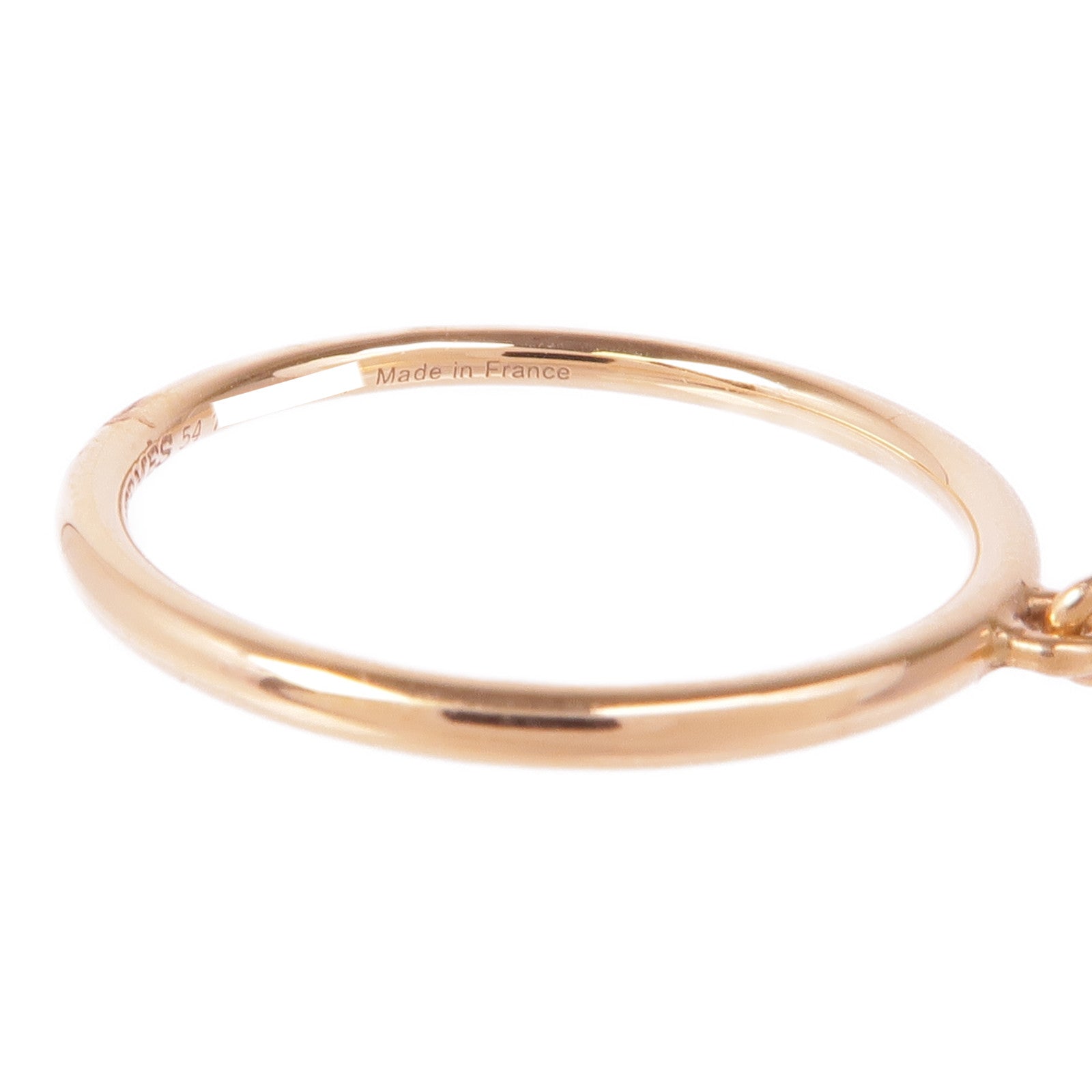 HERMES 18K玫瑰金Gambade H Ring戒指Hermes#54/US#6.75