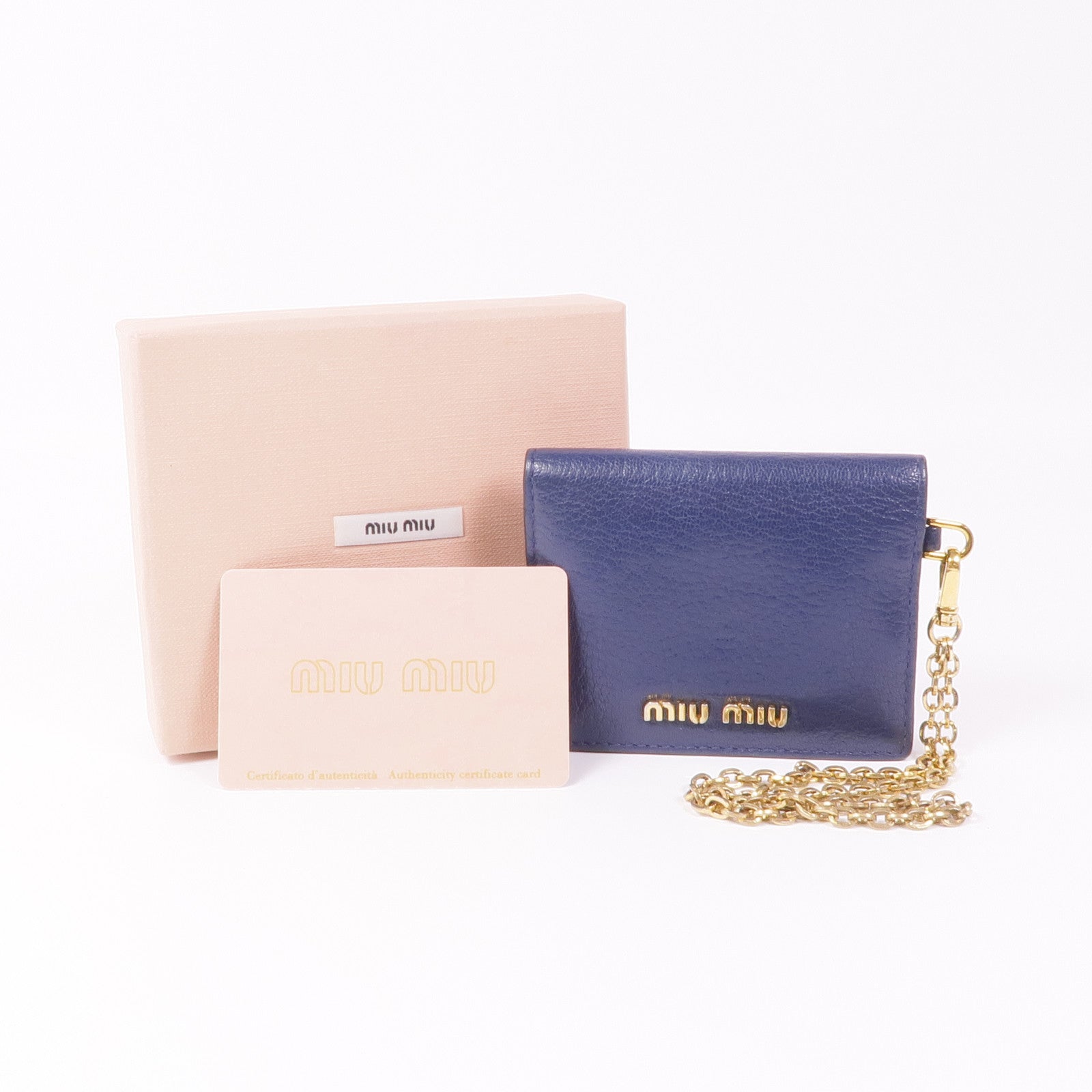 Miu Miu 牛皮皮革Card Case銀扣卡片套