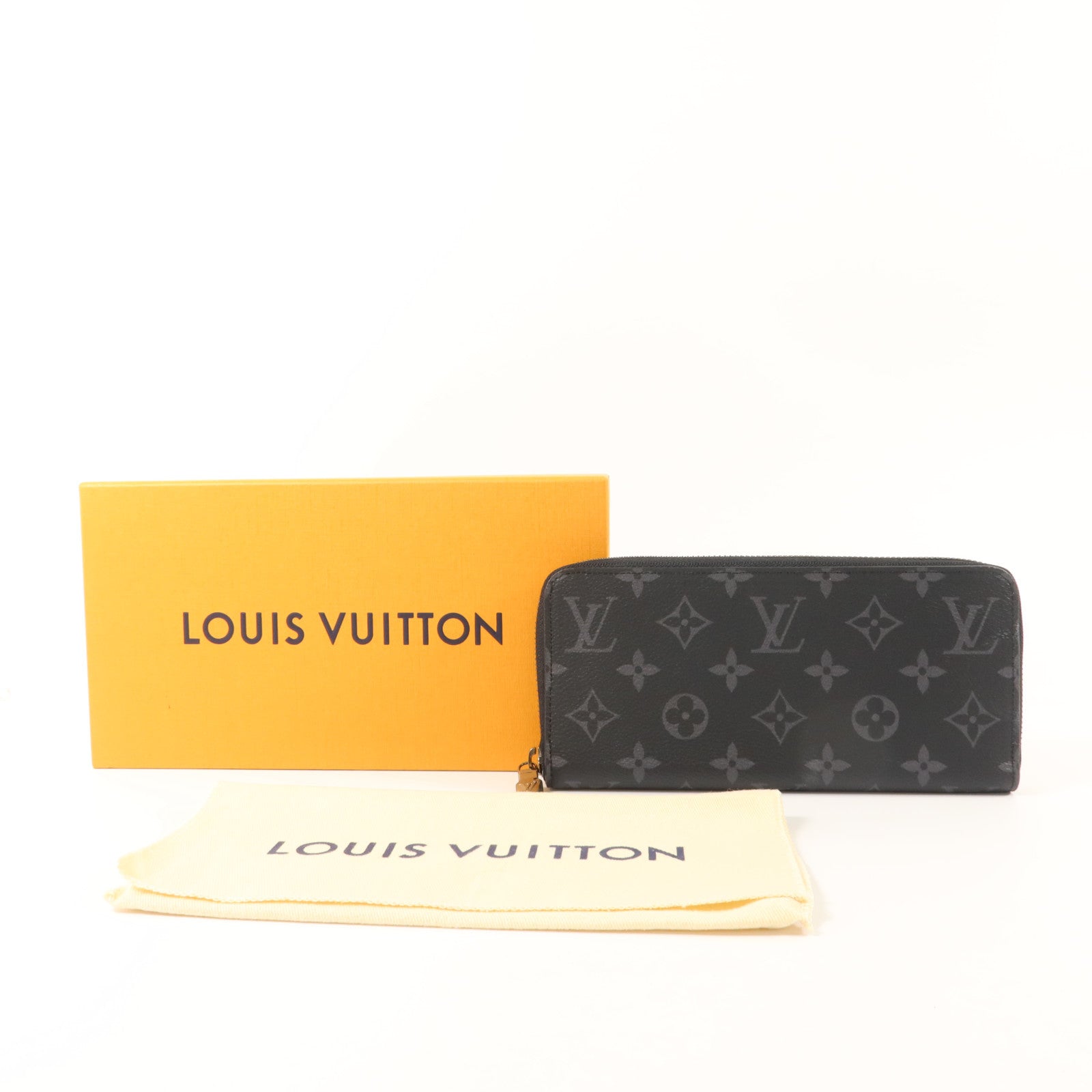 LOUIS VUITTON Monogram Eclipse Zippy Wallet Horizontal銀扣長錢包