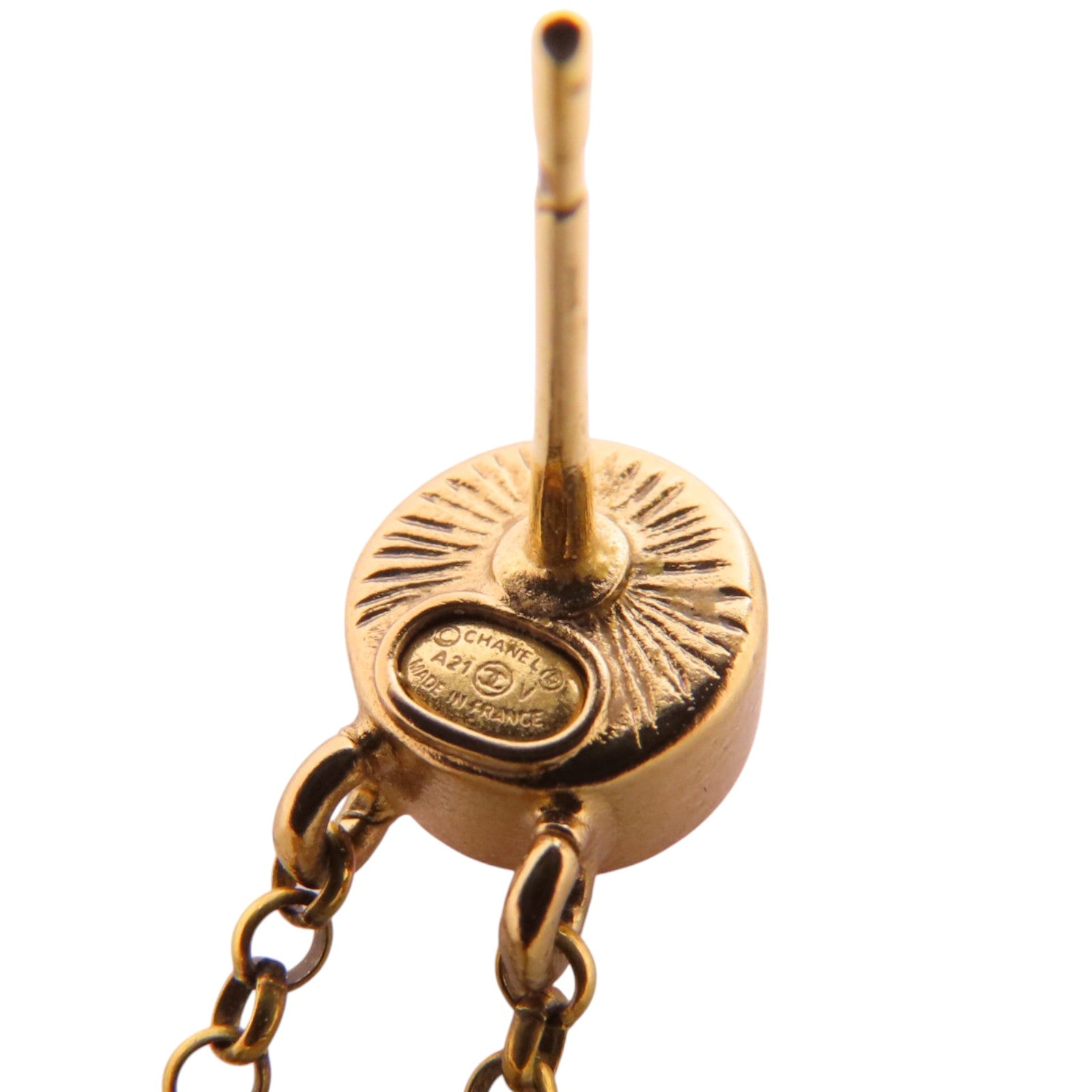 CHANEL 金屬/水鑽Earrings金扣耳環