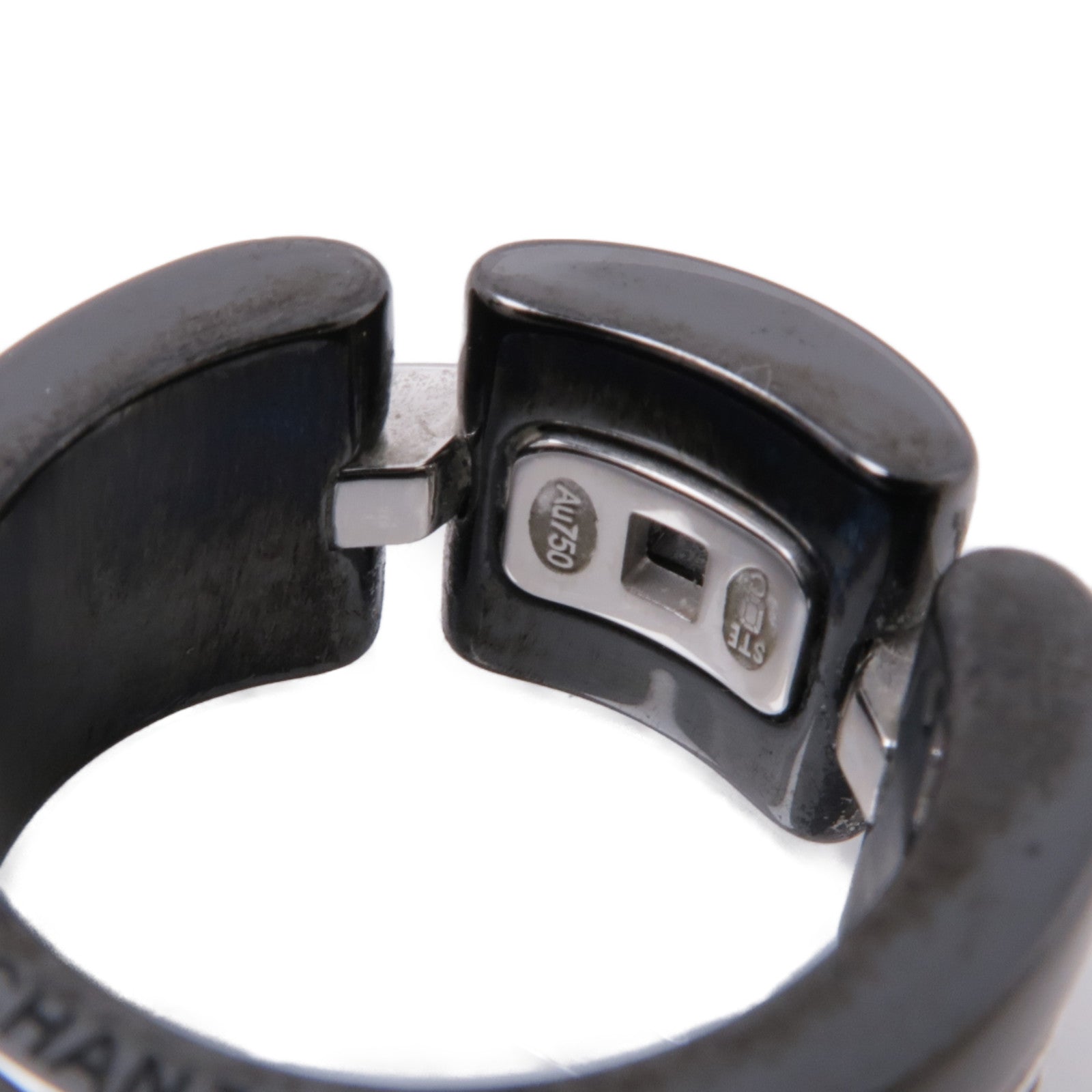 CHANEL 18K白金/陶瓷Ultra Ring戒指US#5.5