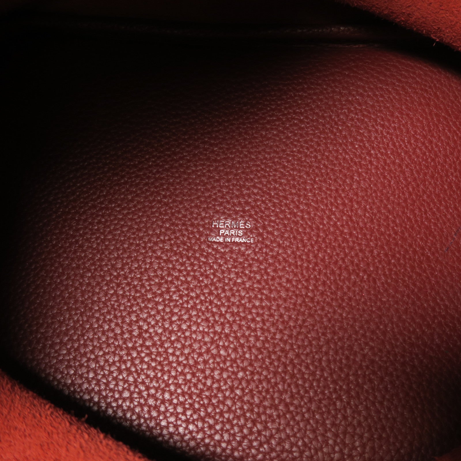 HERMES Clemence皮革Picotin MM銀扣手挽袋Rough/Brique