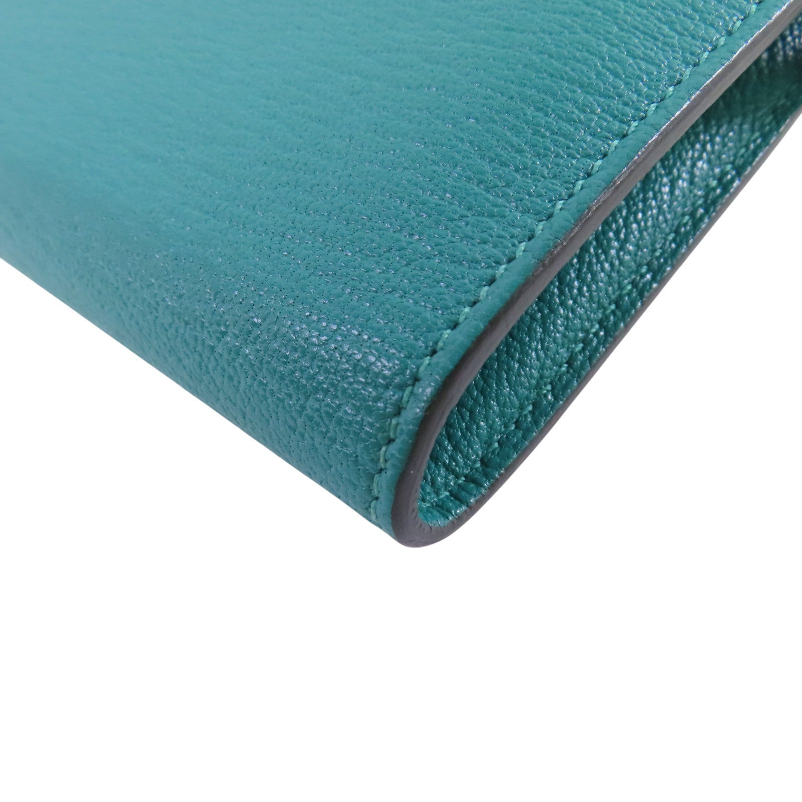 HERMES GHW Kelly Long Wallet Chevre Leather