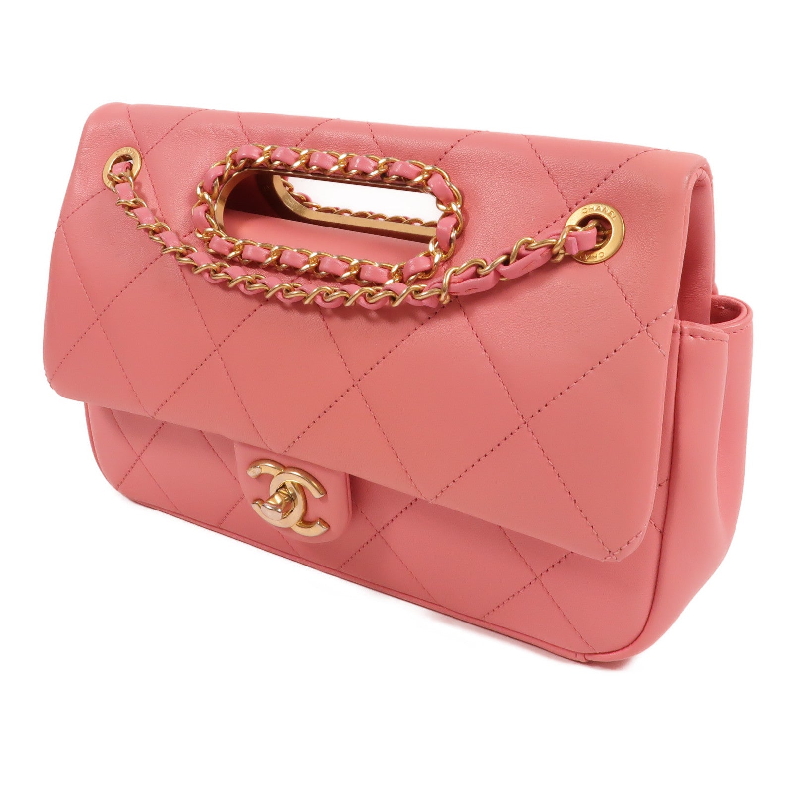 CHANEL 羊皮皮革A Real Catch Flap Bag手挽肩背兩用袋