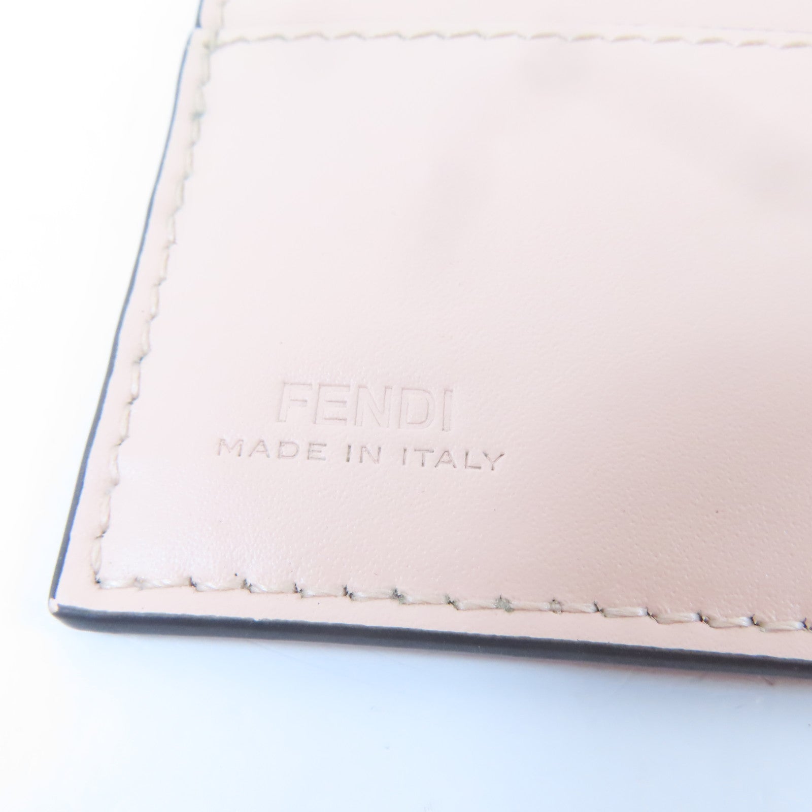 FENDI 牛皮皮革Wallet On Chain金扣鏈帶肩背袋桃色