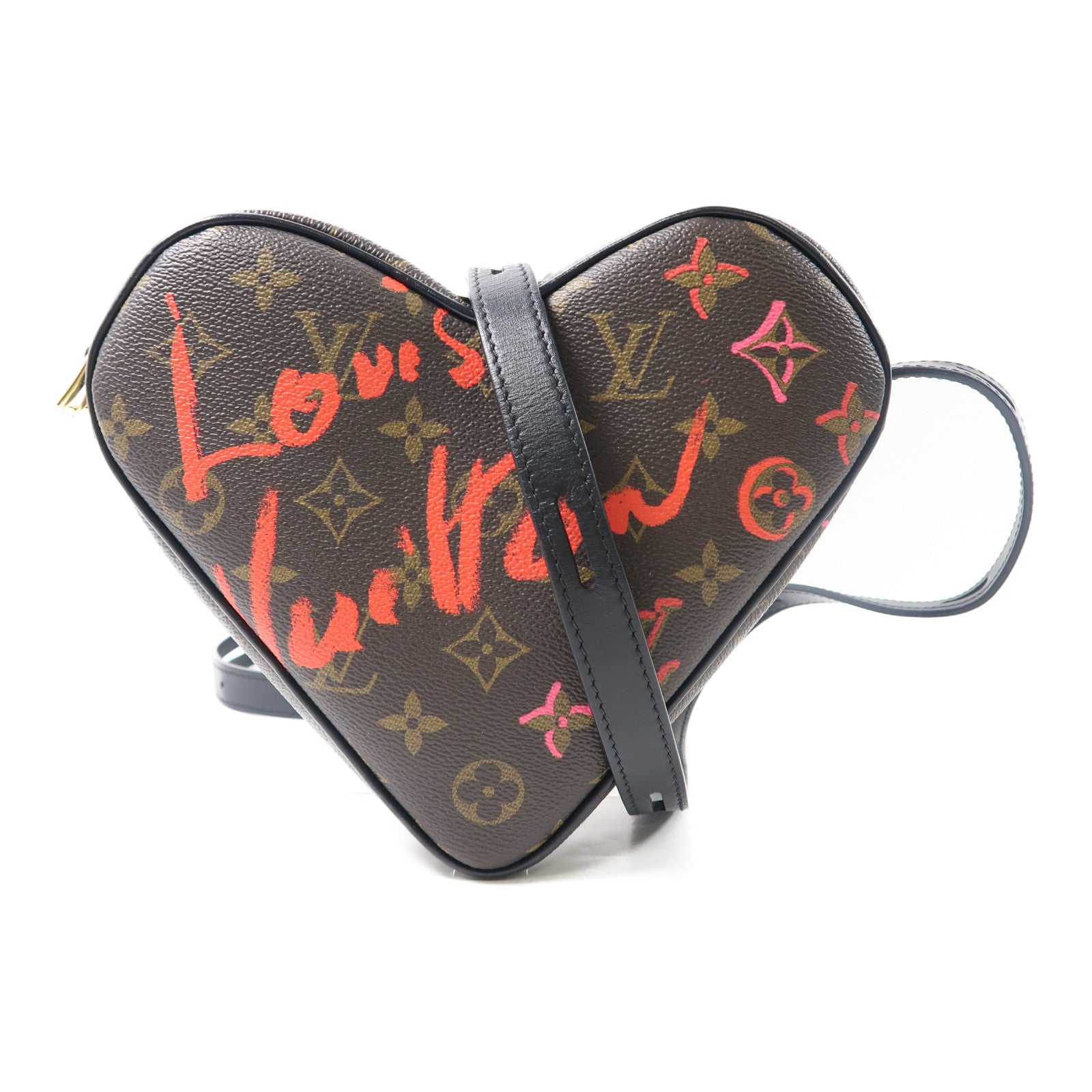 LOUIS VUITTON Monogram Sac Coeur Fall In Love金扣肩背袋棕色