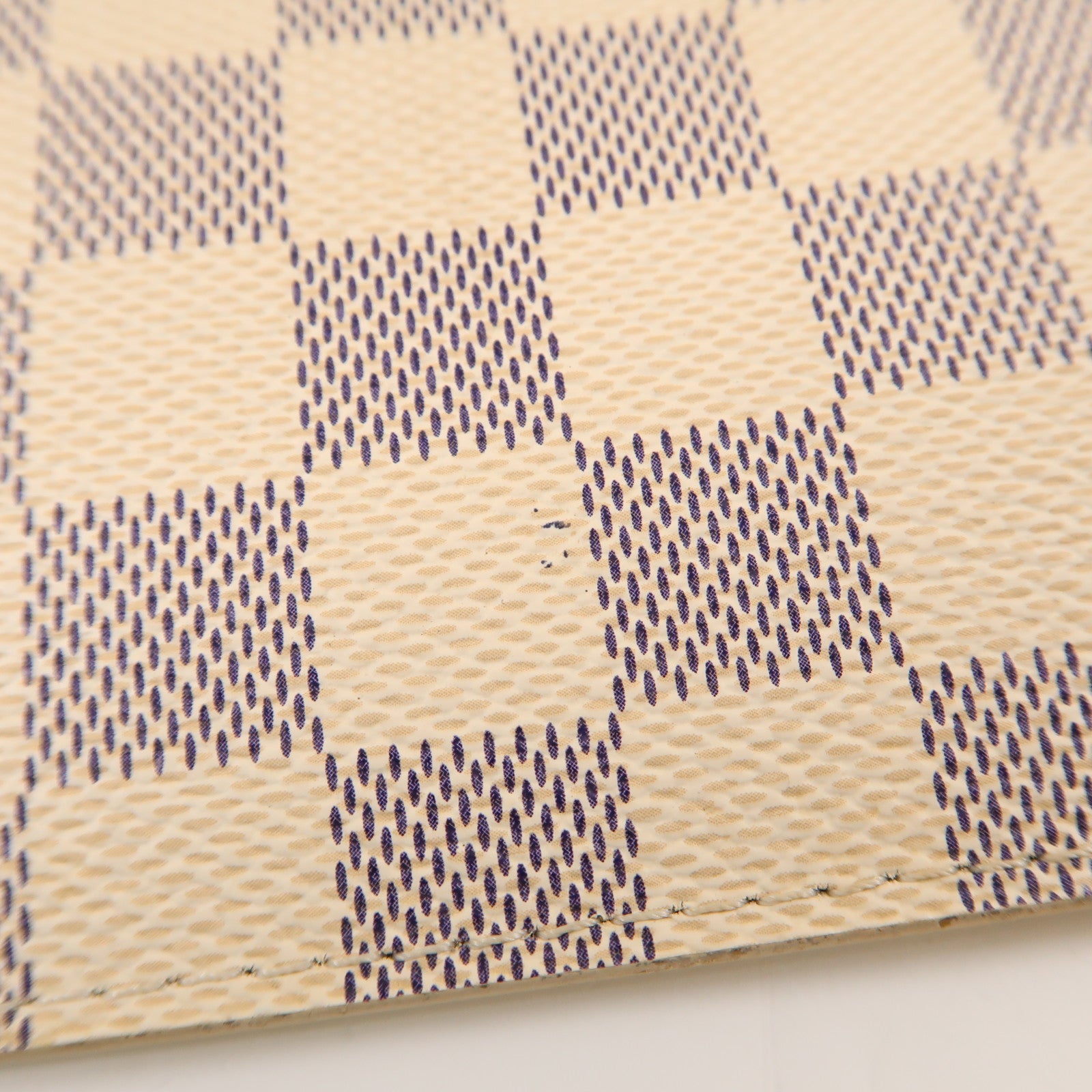 LOUIS VUITTON Damier Azur Neverfull MM金扣手挽袋白色