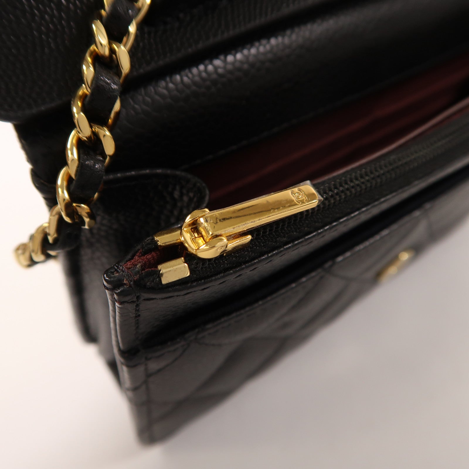 CHANEL 牛皮皮革WOC Wallet On Chain金扣鏈帶肩背袋