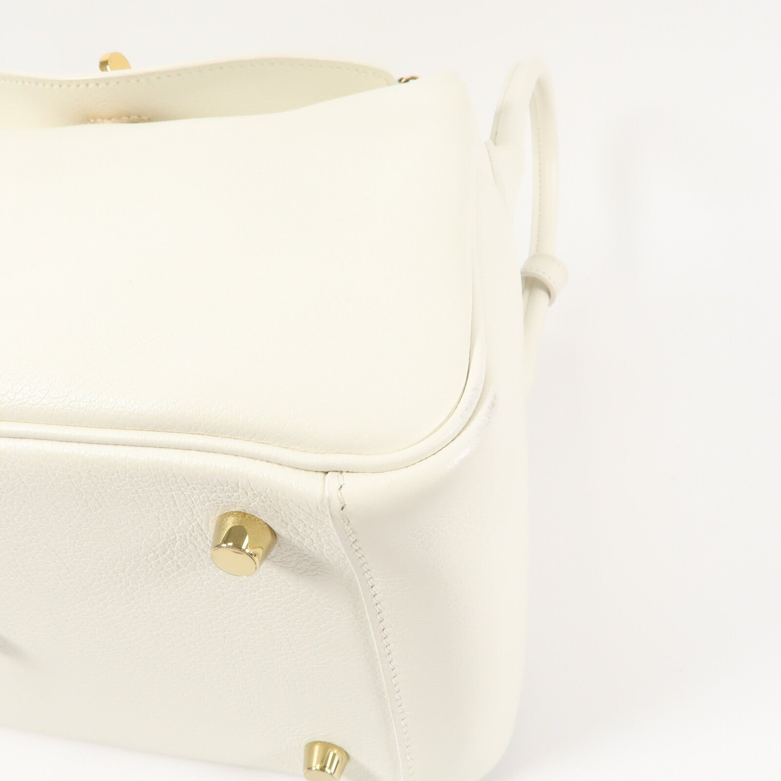 HERMES Evercolor皮革Lindy 26手挽肩背兩用袋Blanc