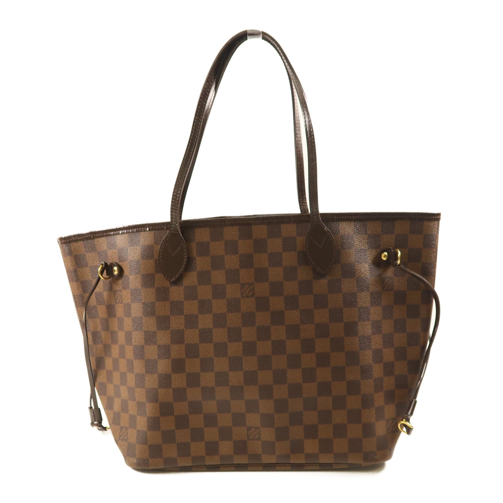 LOUIS VUITTON Damier Neverfull MM金扣肩背袋/手挽袋啡色
