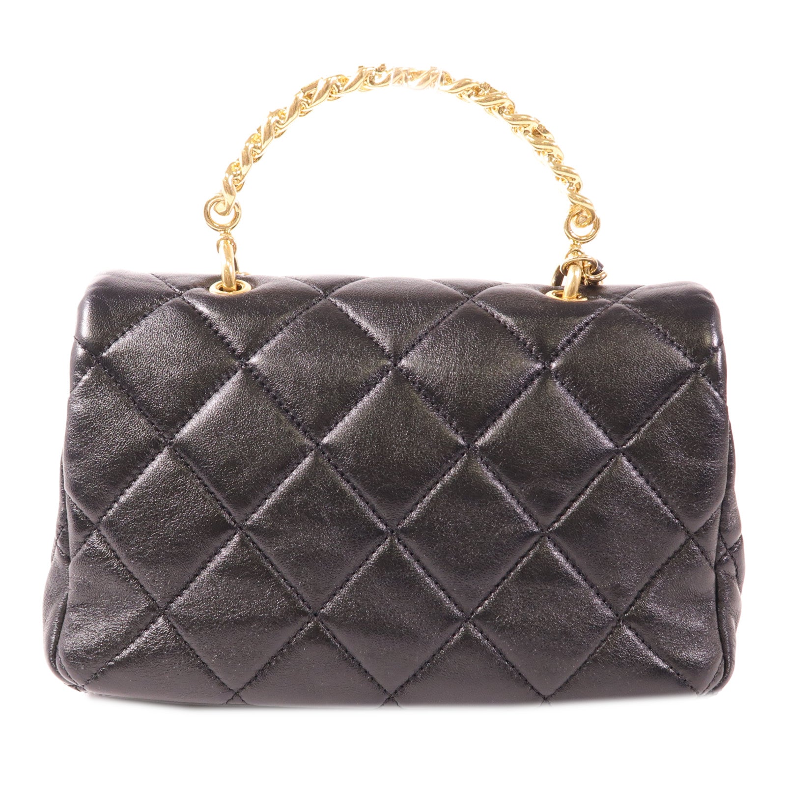 CHANEL 牛皮皮革Chain Shoulder金扣手挽肩背兩用袋