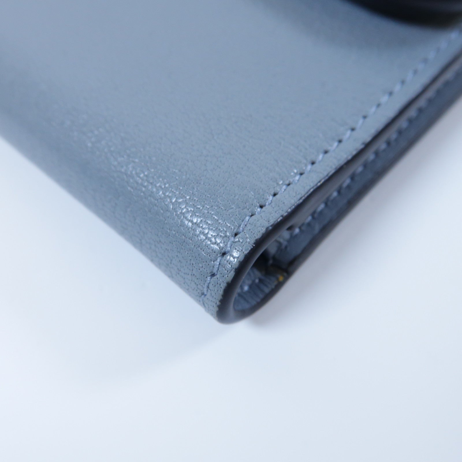 Dior 【激減優惠】牛皮皮革Saddle Medium Wallet金扣錢包灰藍色