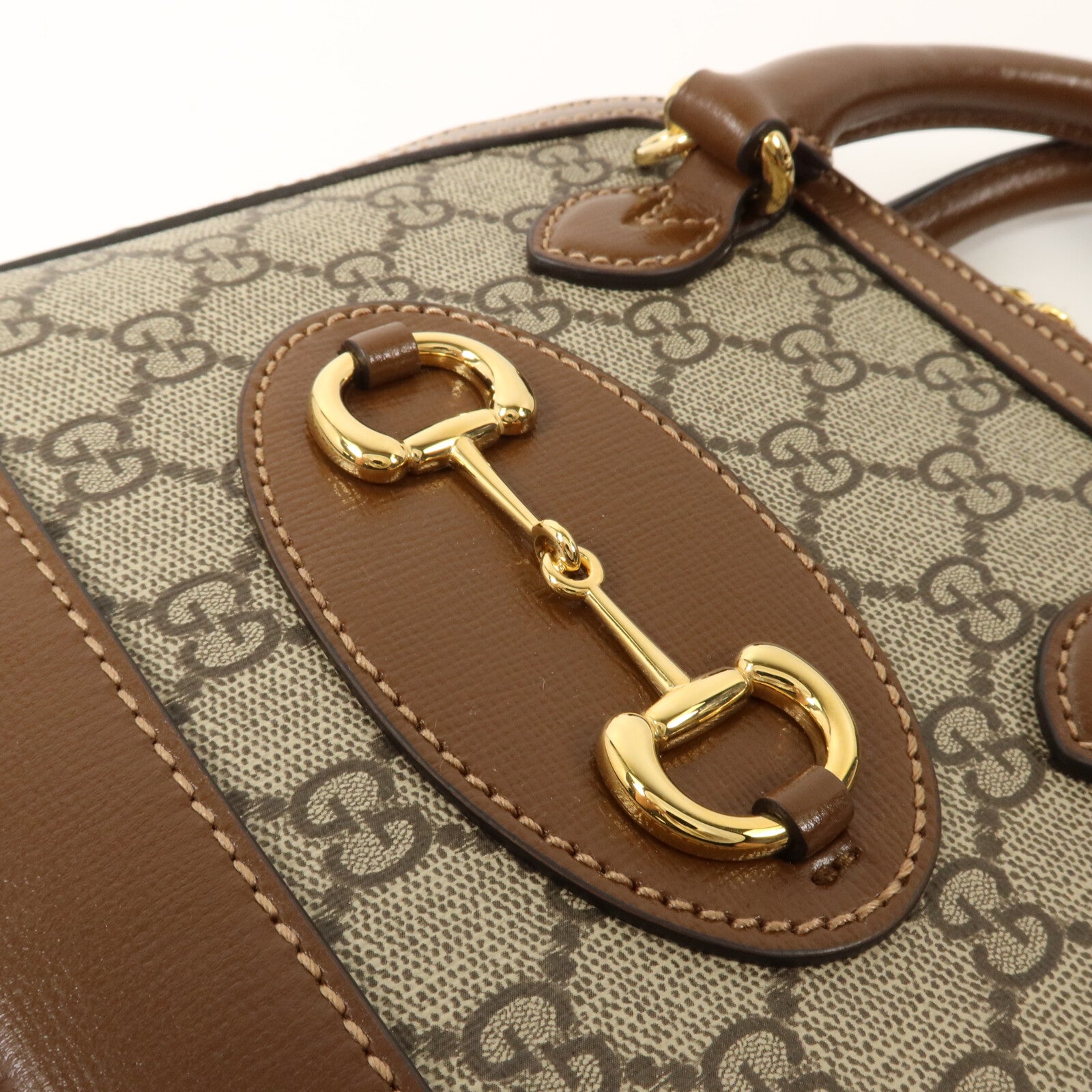 GUCCI 塗層帆布Horsebit 1955 Top Handle手挽肩背兩用袋