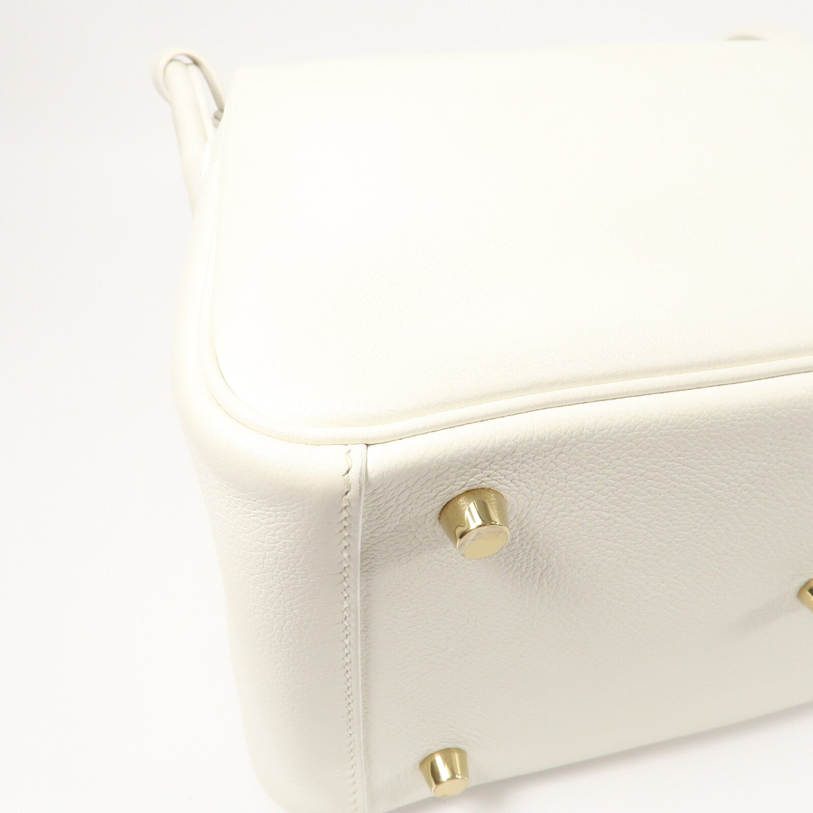 HERMES Evercolor皮革Lindy 26手挽肩背兩用袋Blanc