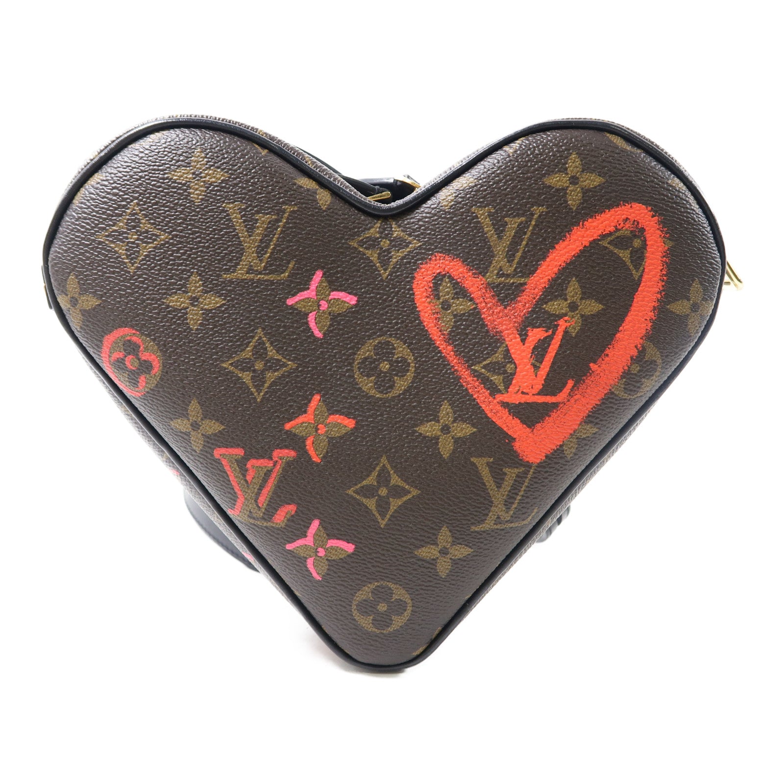 LOUIS VUITTON Monogram Sac Coeur Fall In Love金扣肩背袋棕色