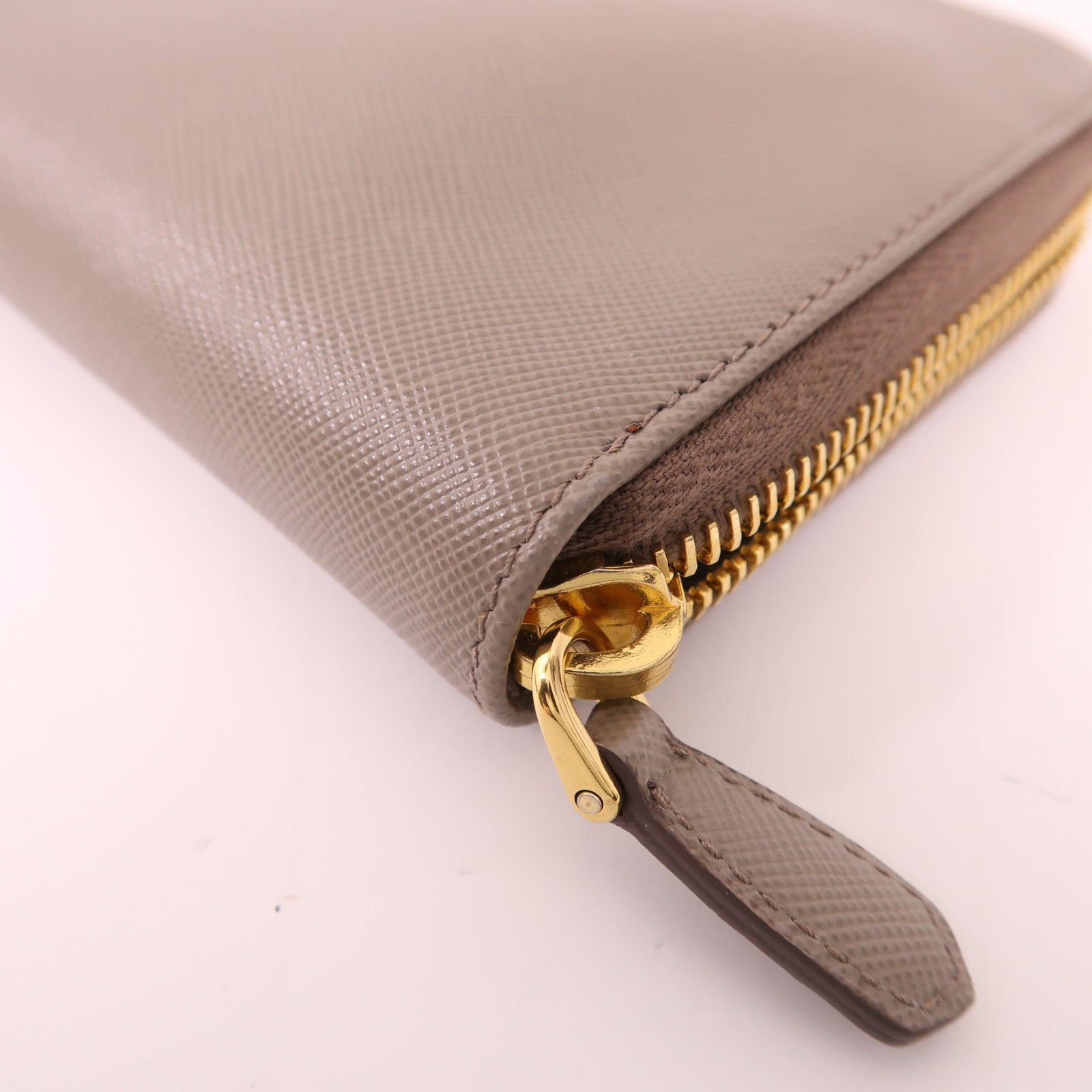 PRADA GHW Zipper Long Wallet  IM0506 Calfskin Leather Brown