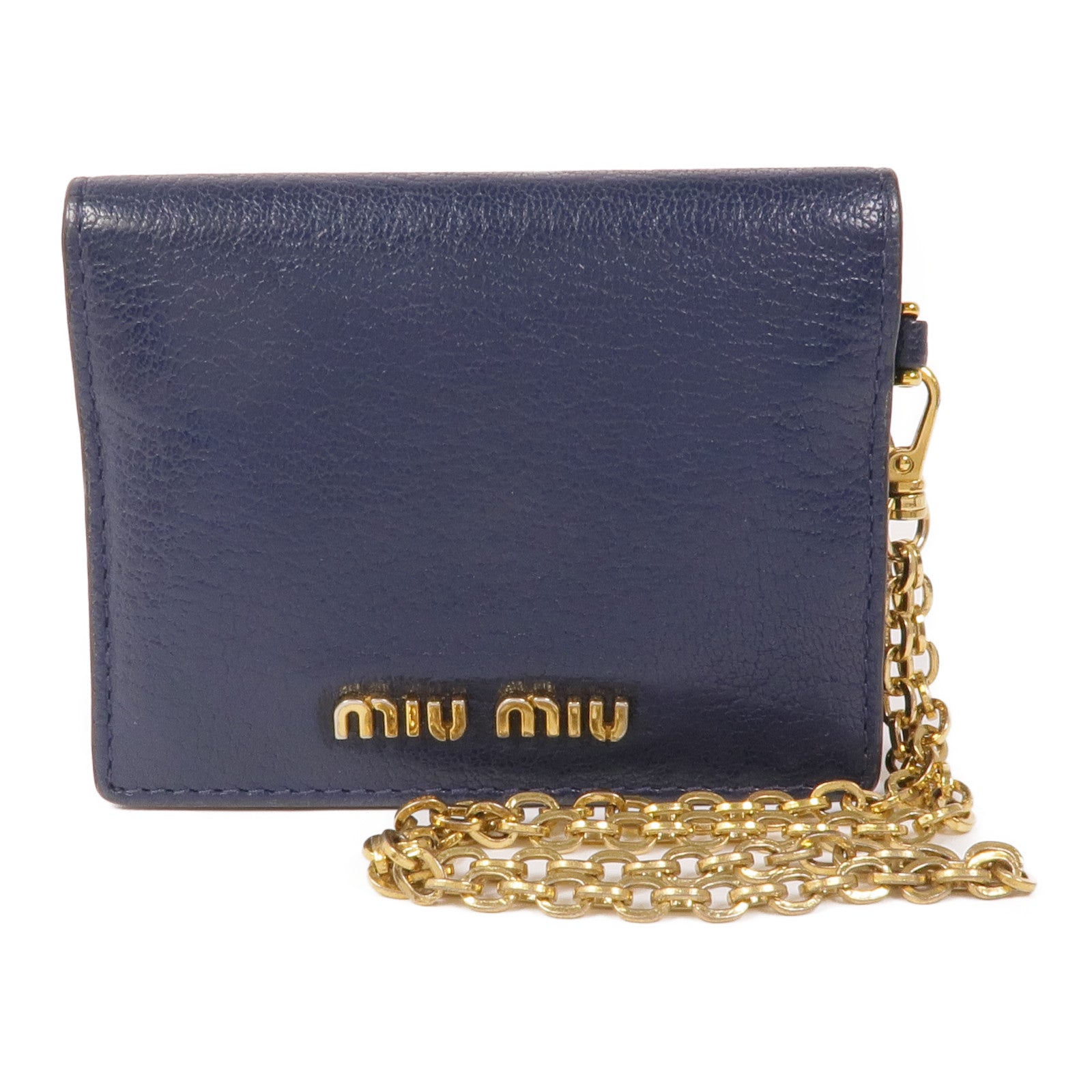 Miu Miu 牛皮皮革Card Case銀扣卡片套