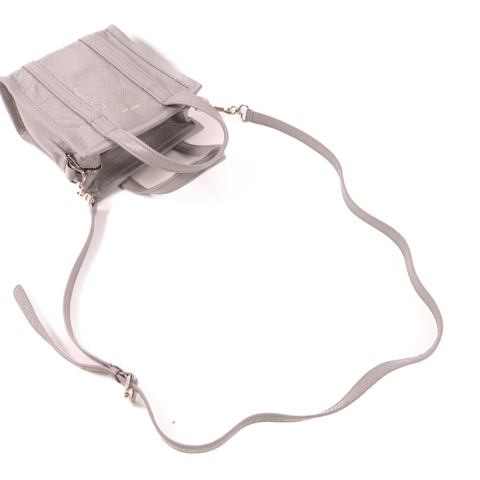 BALENCIAGA 牛皮皮革Bazaar Shopper XXS銀扣手挽肩背兩用袋