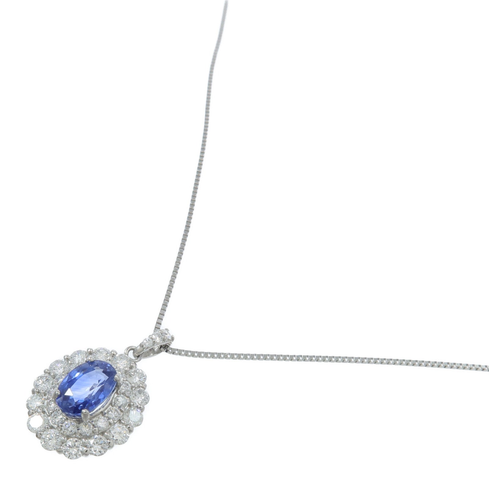 JEWELRY PT950/PT850鉑金Sapphire Diamond Necklace藍寶石/鑽石項鍊