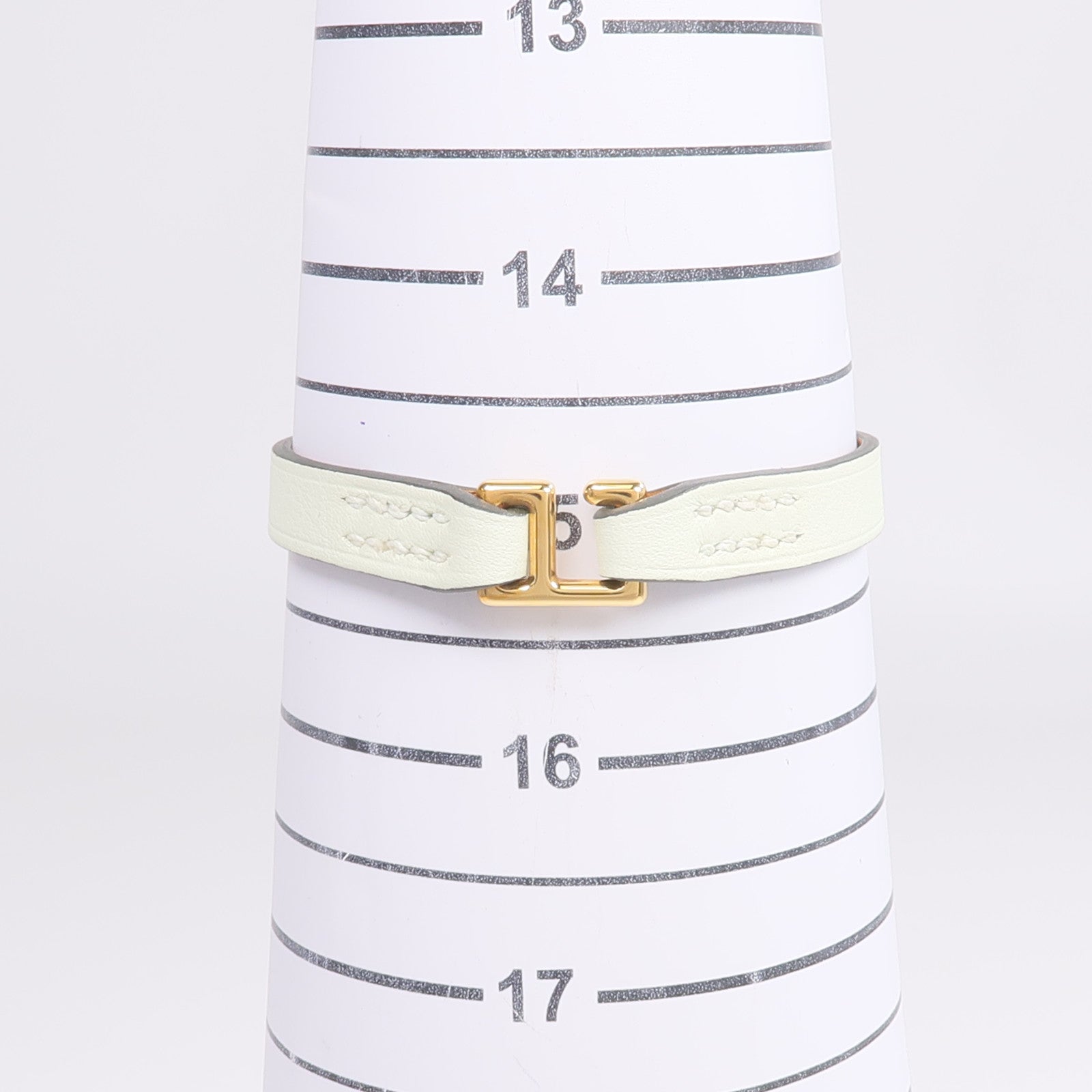 HERMES Swift皮革Rivale Mini Bracelet金扣手鏈Vert Fizz